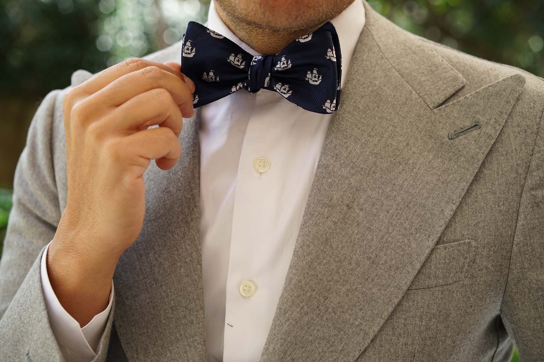 Nautical Pirate Ship Self Bow Tie