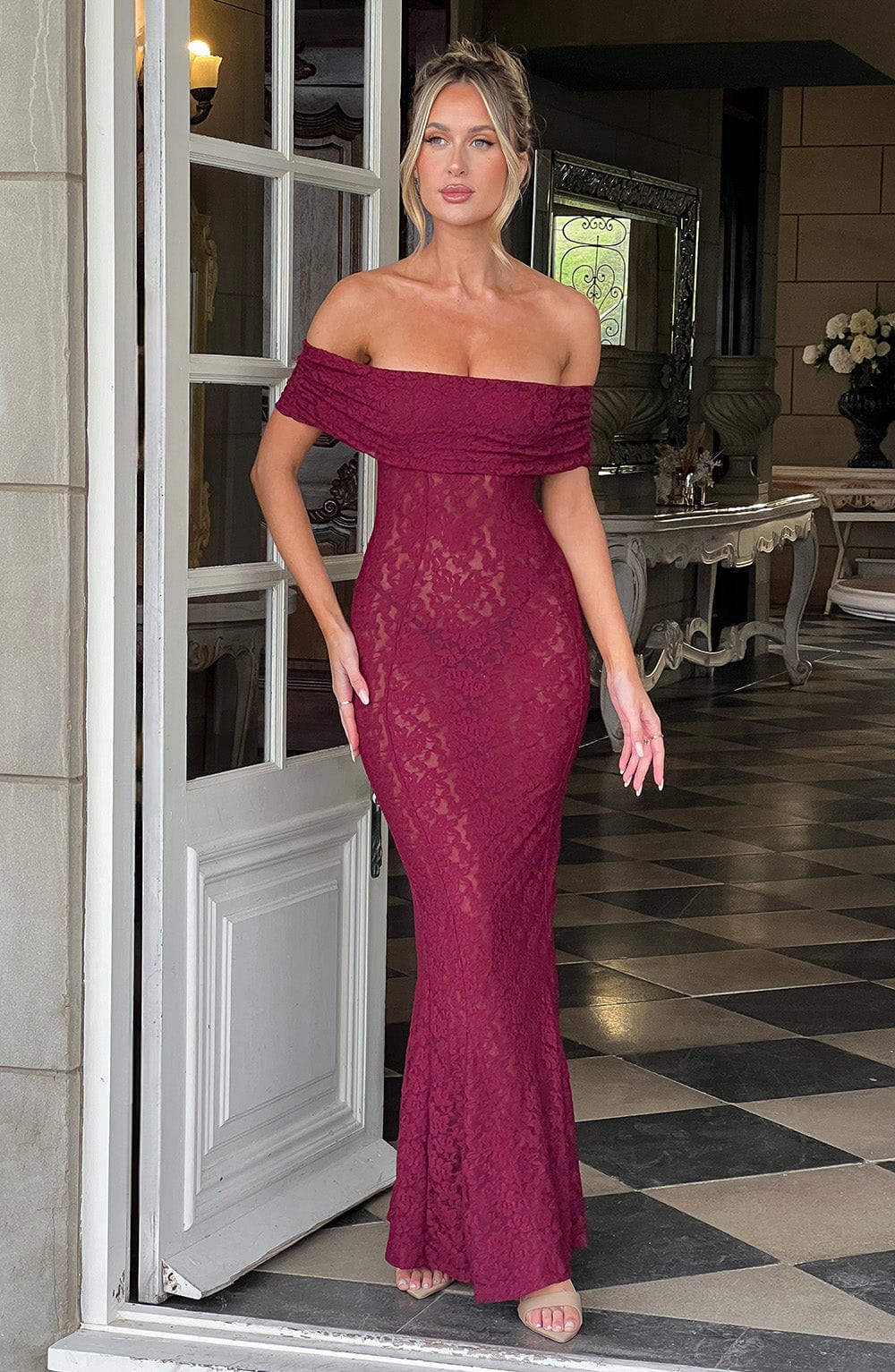 Stephanie Maxi Dress - Burgundy