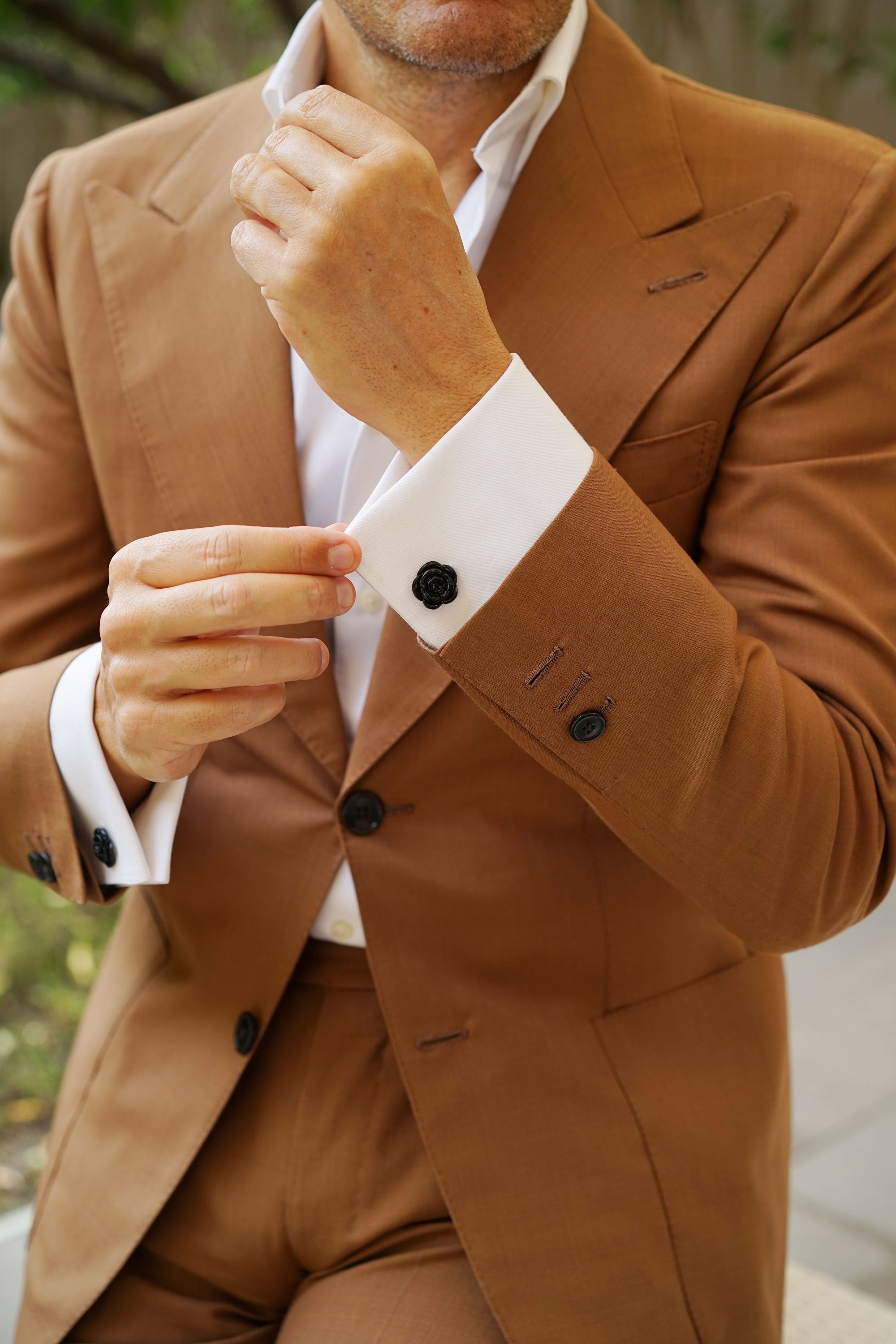 Black Rose Metal Cufflinks