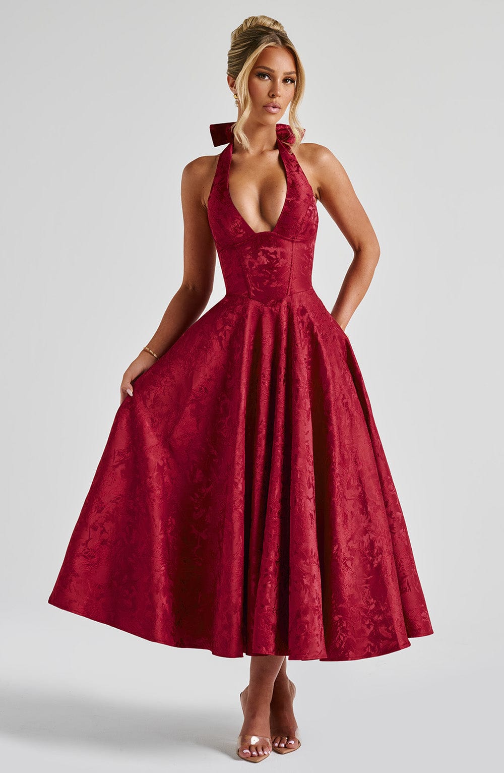 Effie Midi Dress - Red