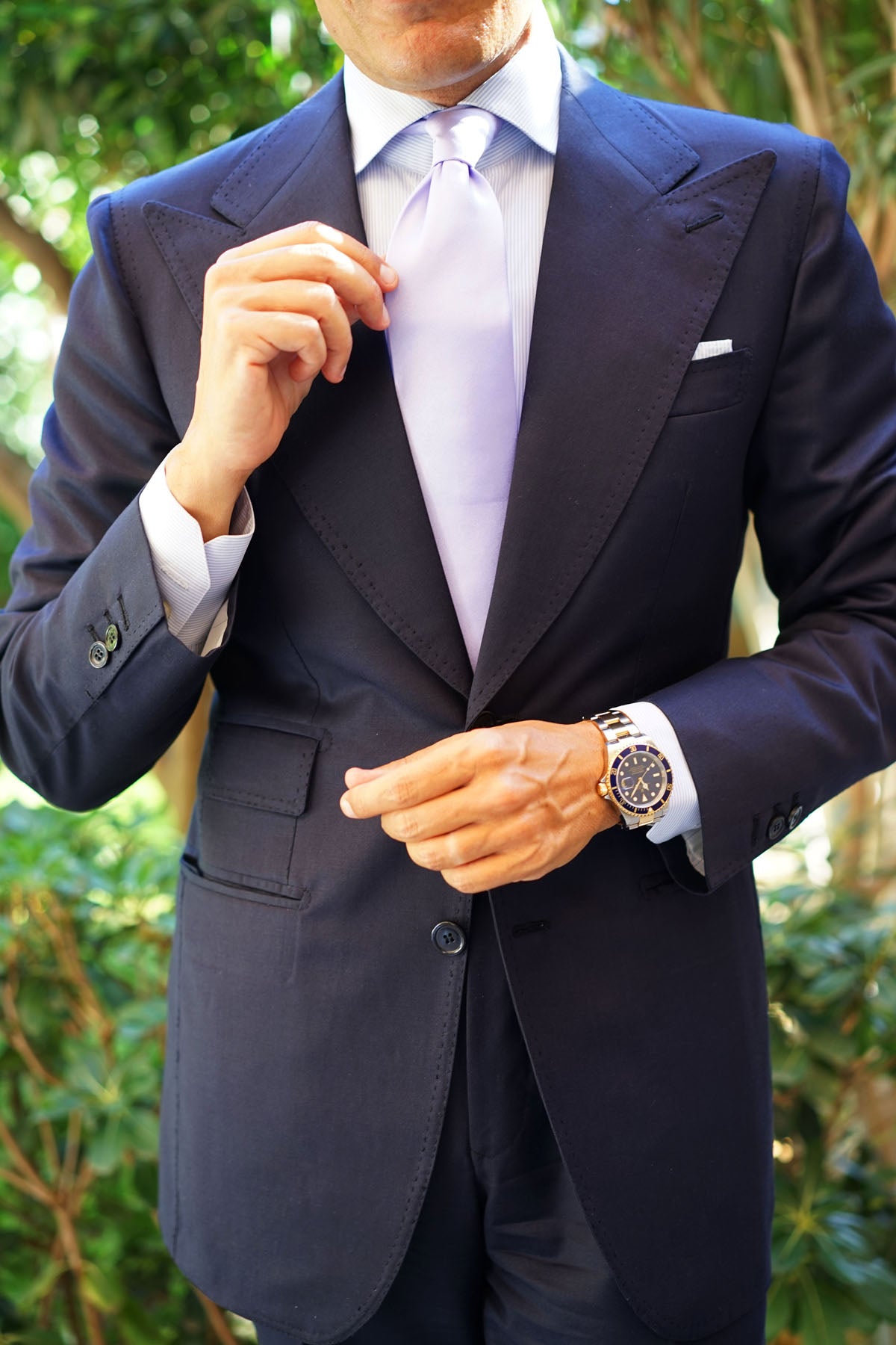 Lavender Purple Satin Necktie