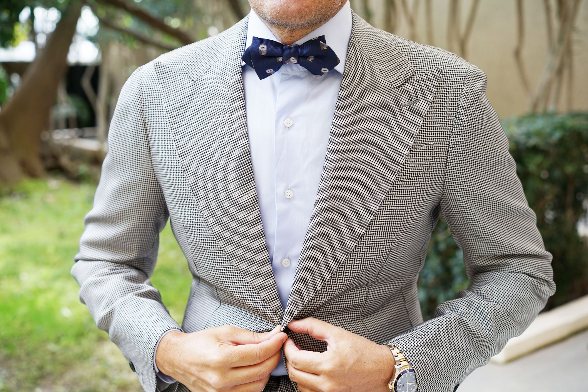 Southern Grey Owl Diamond Bow Tie