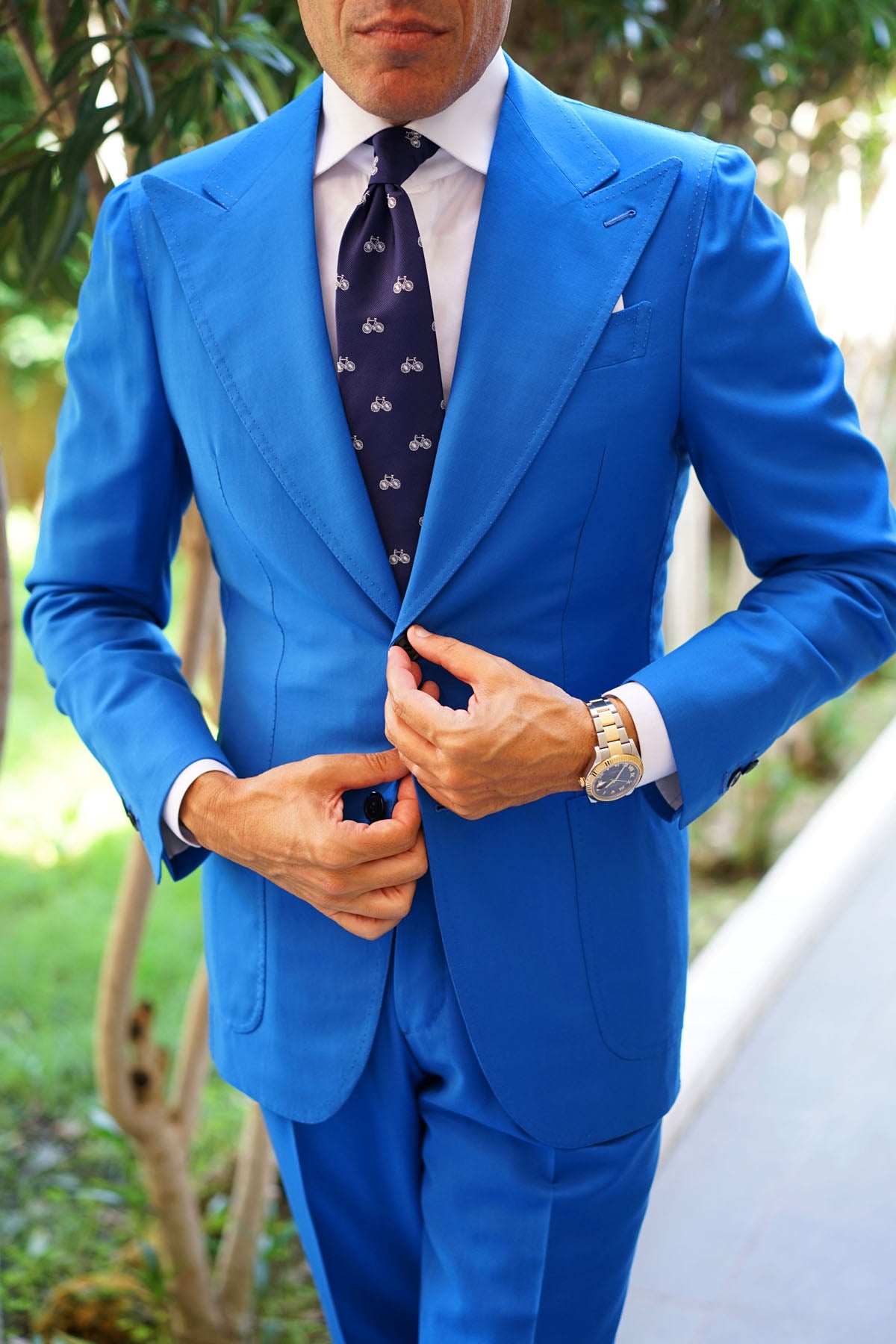 Navy Blue French Bicycle Necktie