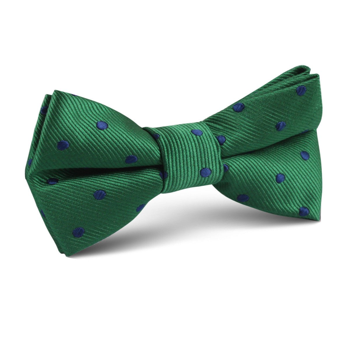 Forest Green Dark Polkadot Kids Bow Tie