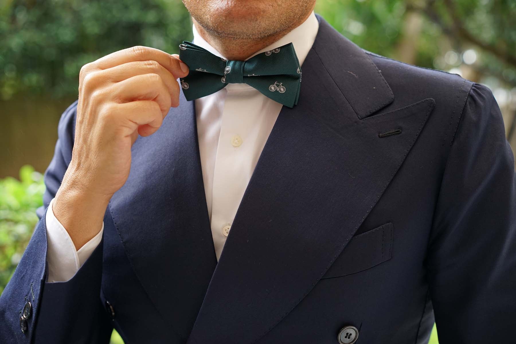 Dark Green French Bicycle Bow Tie