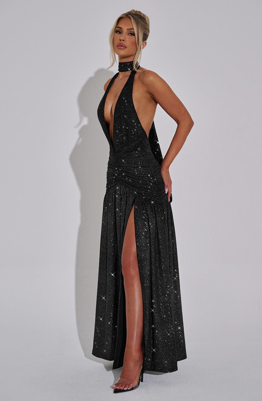 Melania Maxi Dress - Black Sparkle