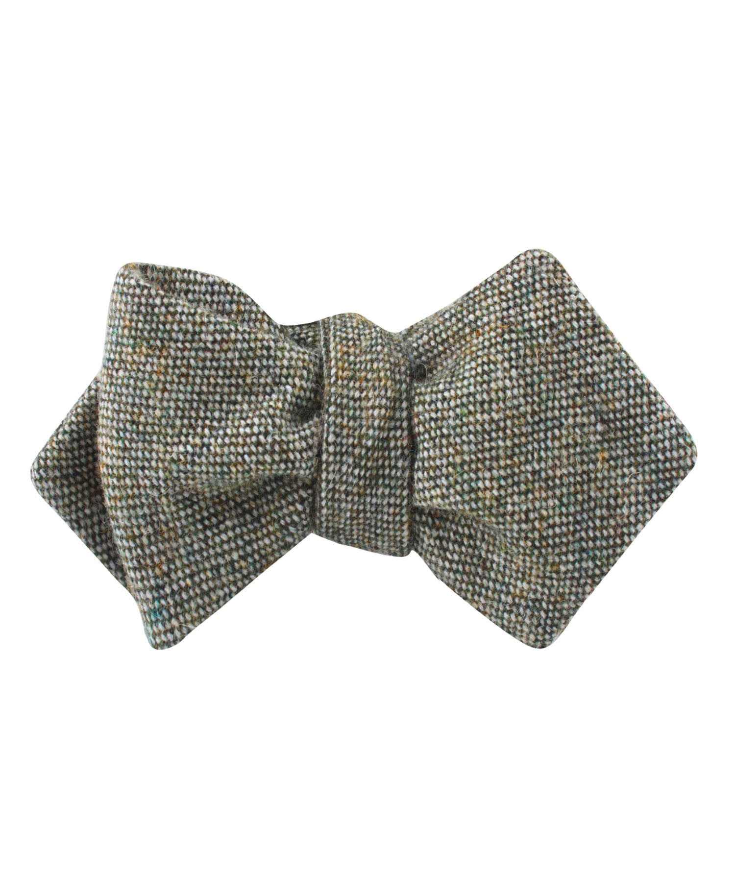 Southdown Donegal Green Wool Diamond Self Bow Tie