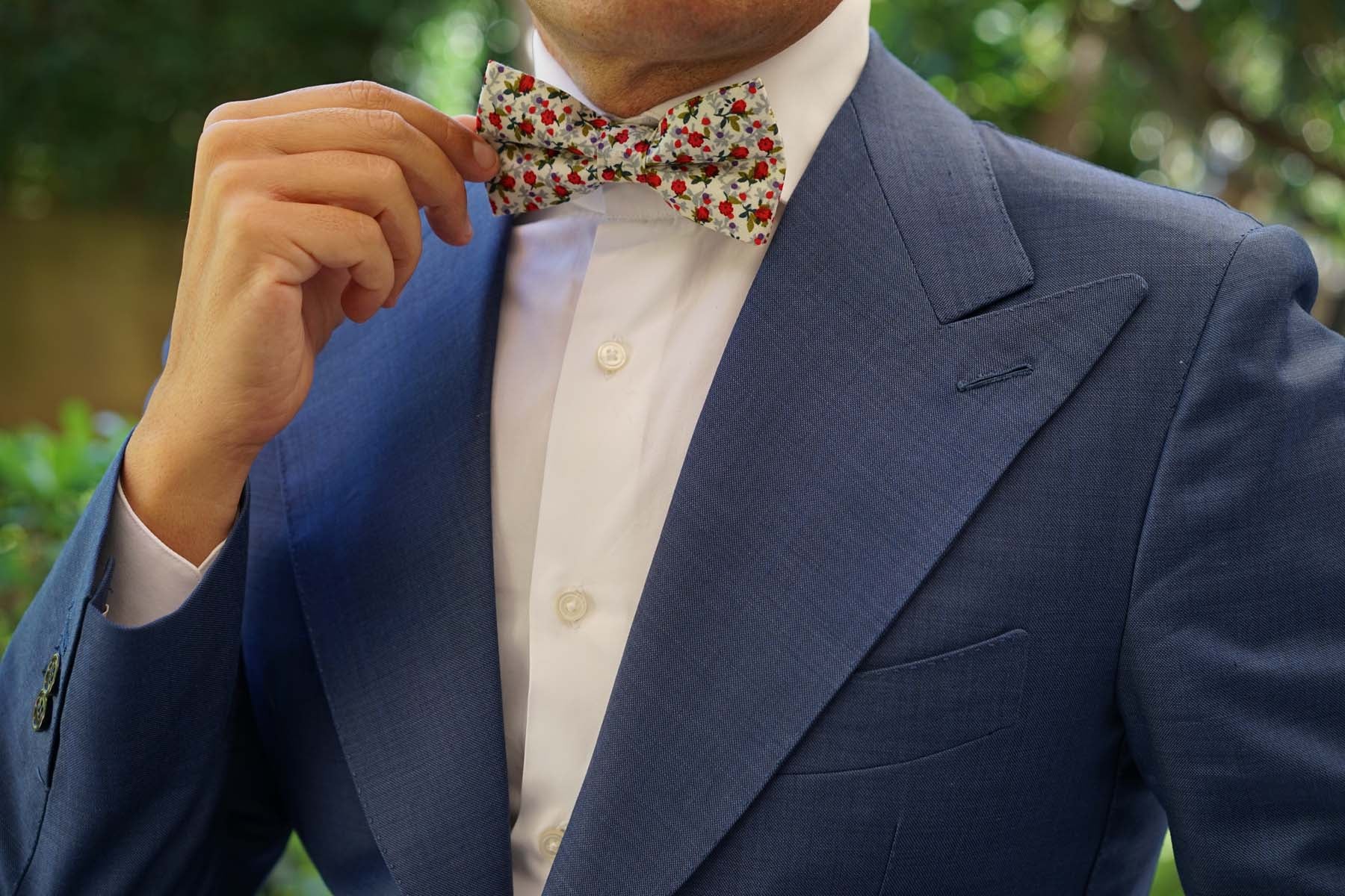 Scarlet Pimpernel Rose Bow Tie