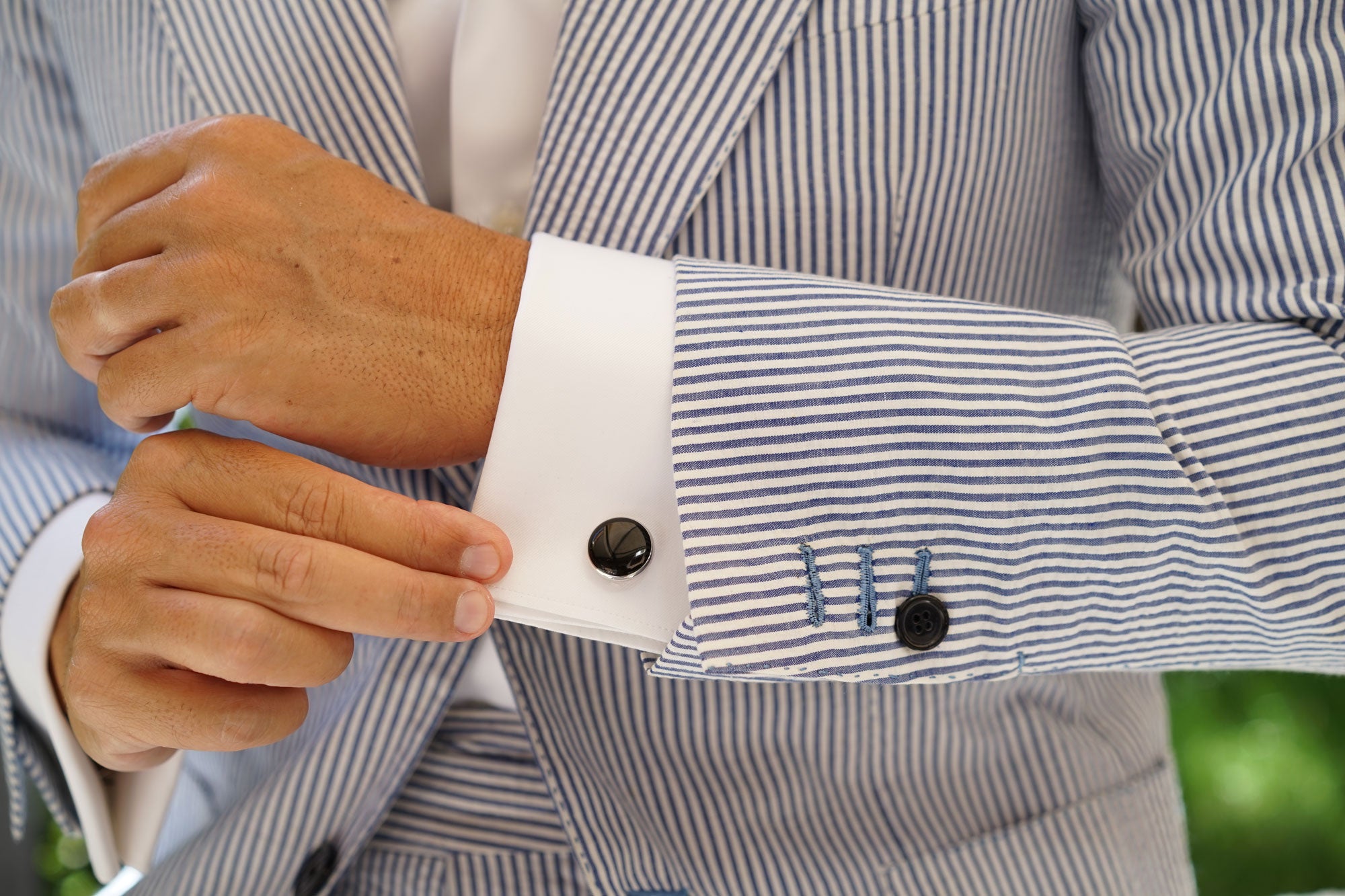 The Black Pearl Silver Cufflinks