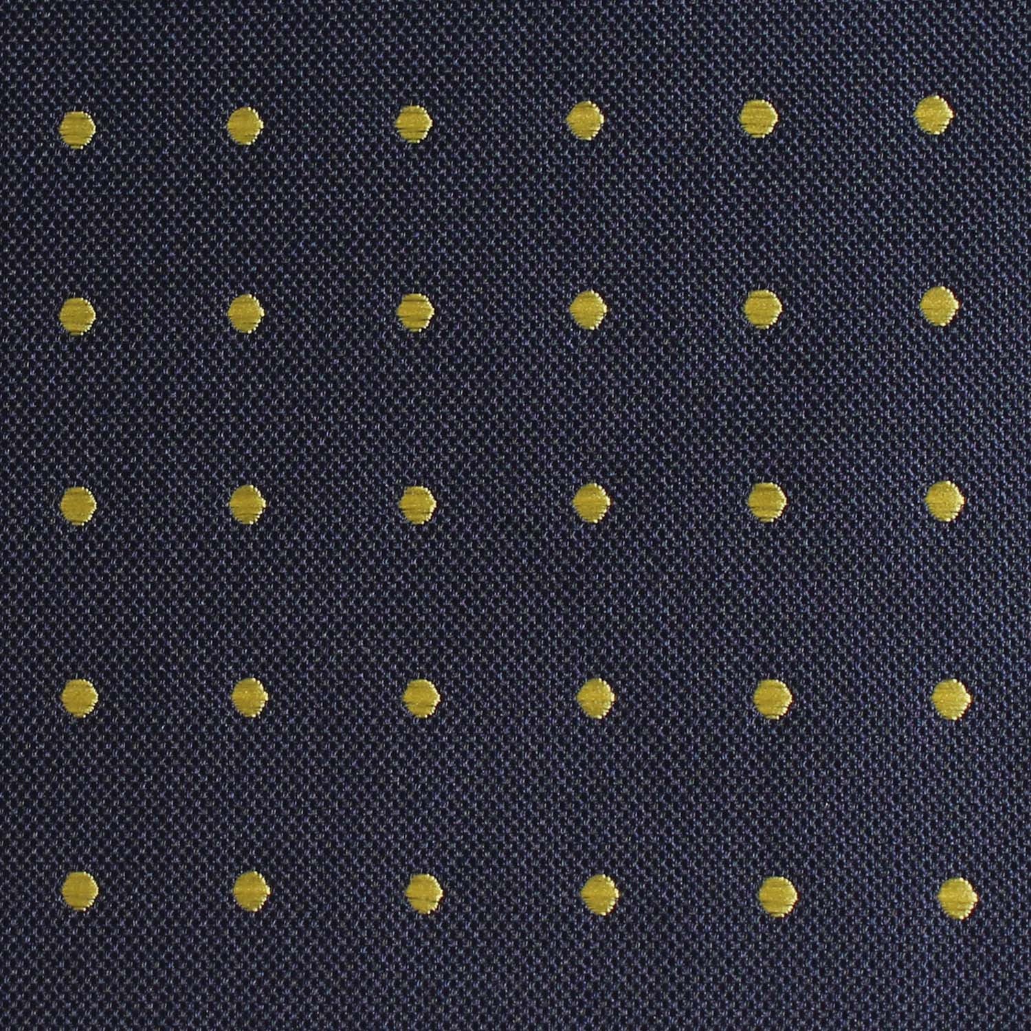 Navy Blue with Yellow Polka Dots Diamond Bow Tie