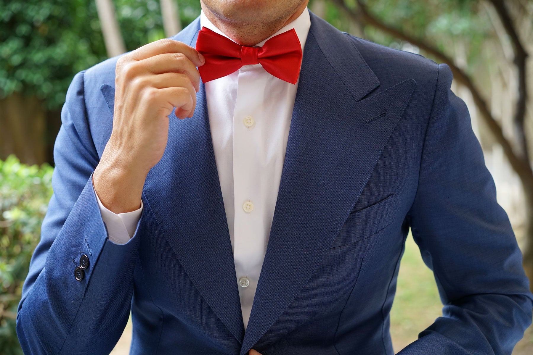 Red Cherry Satin Bow Tie