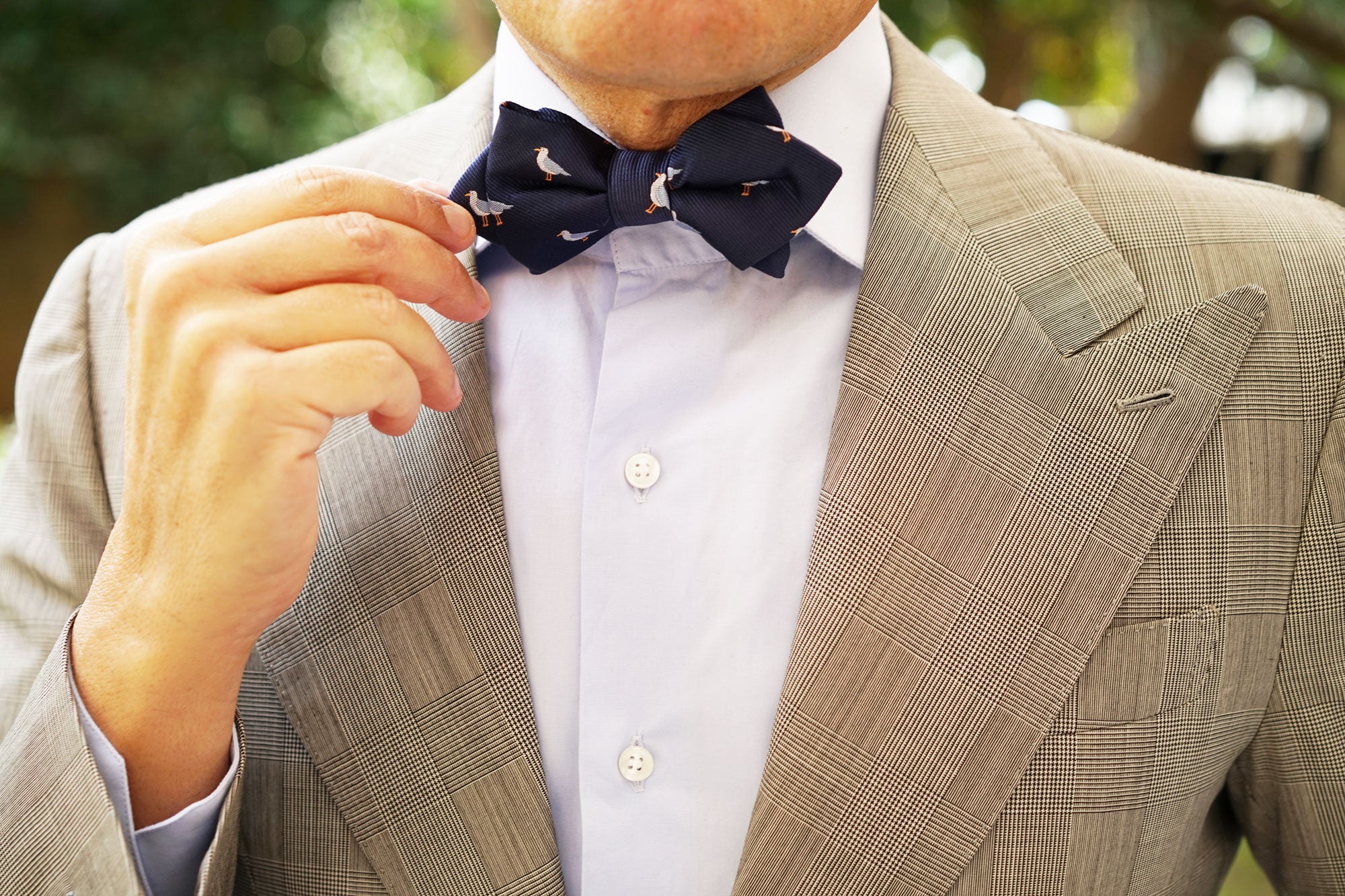 Seagull Bird Diamond Bow Tie