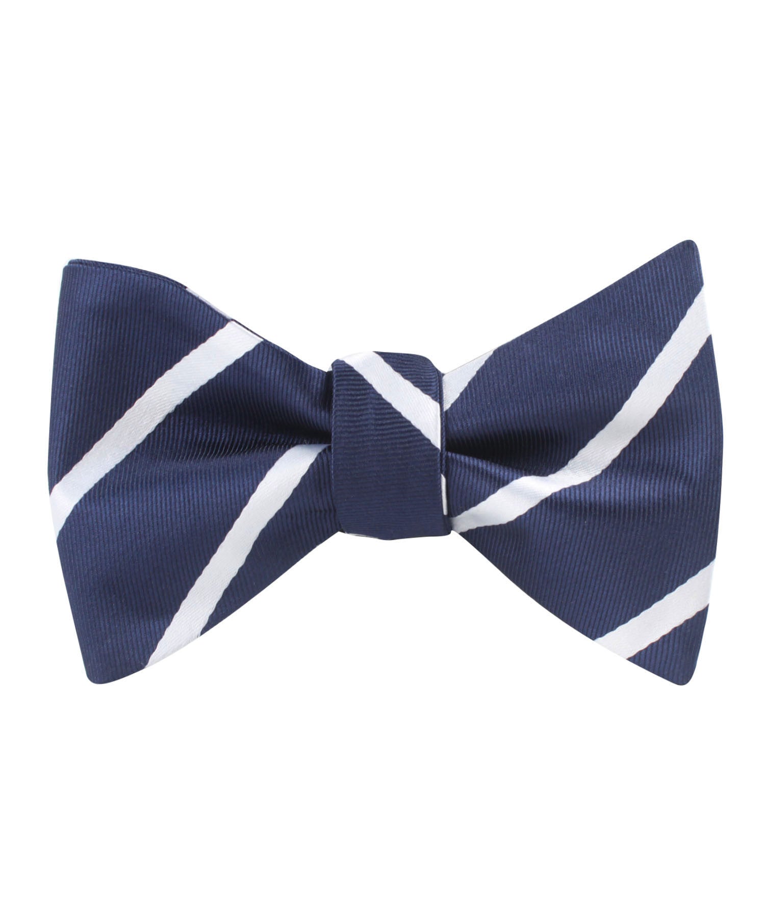 Navy Blue Pencil Stripe Self Bow Tie