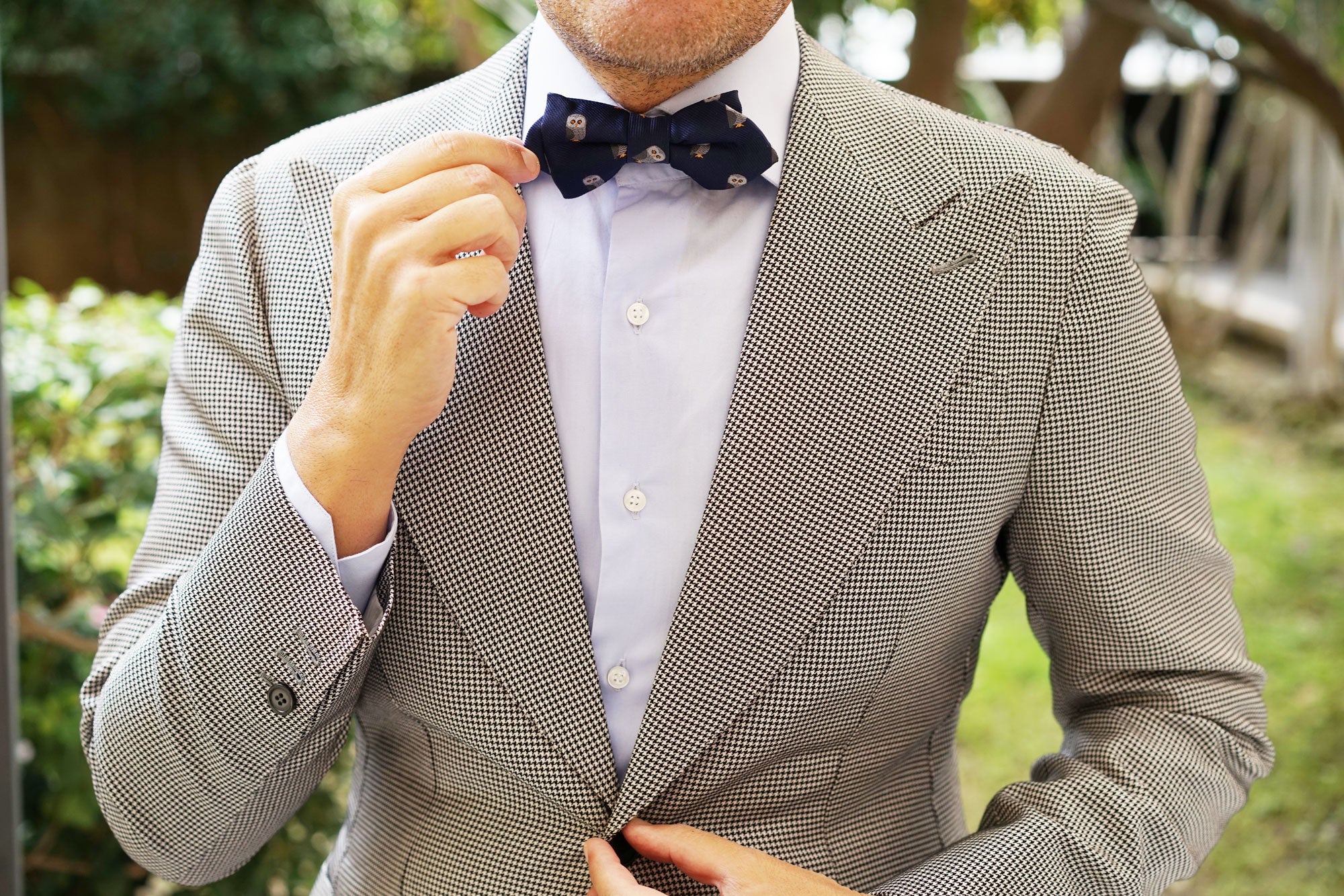 Southern Grey Owl Diamond Bow Tie