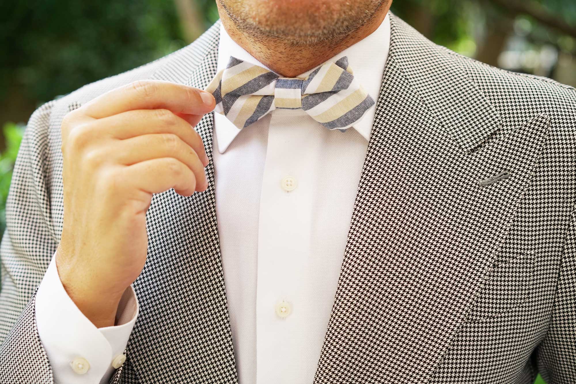 New York Striped Diamond Bow Tie