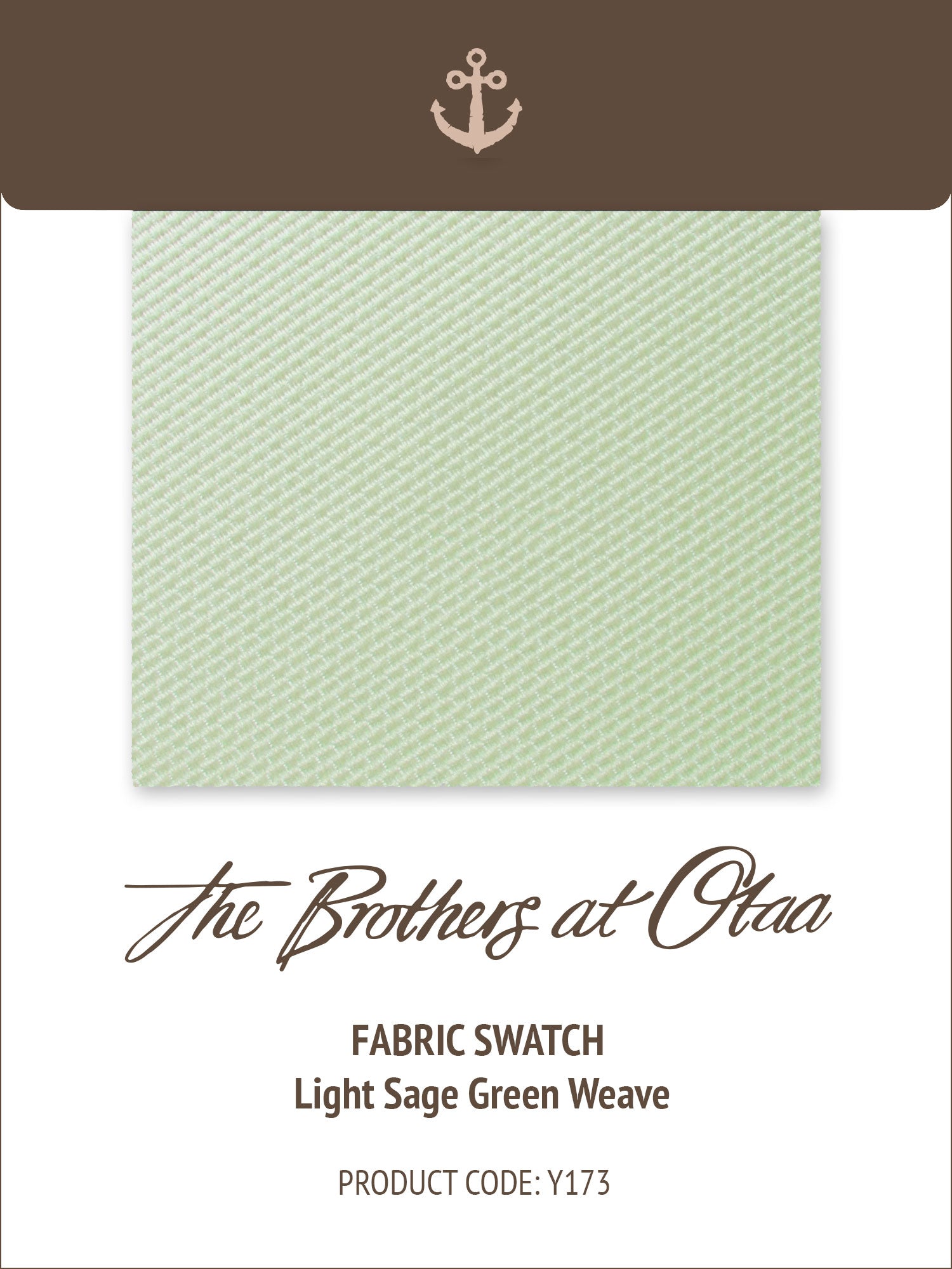 Fabric Swatch (Y173) - Light Sage Green Weave