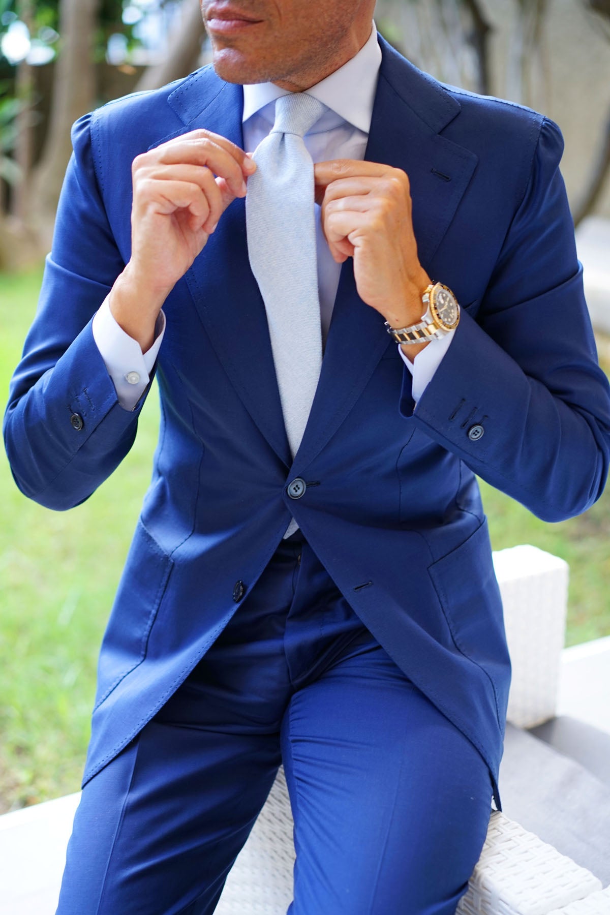 Sky Blue Donegal Linen Tie