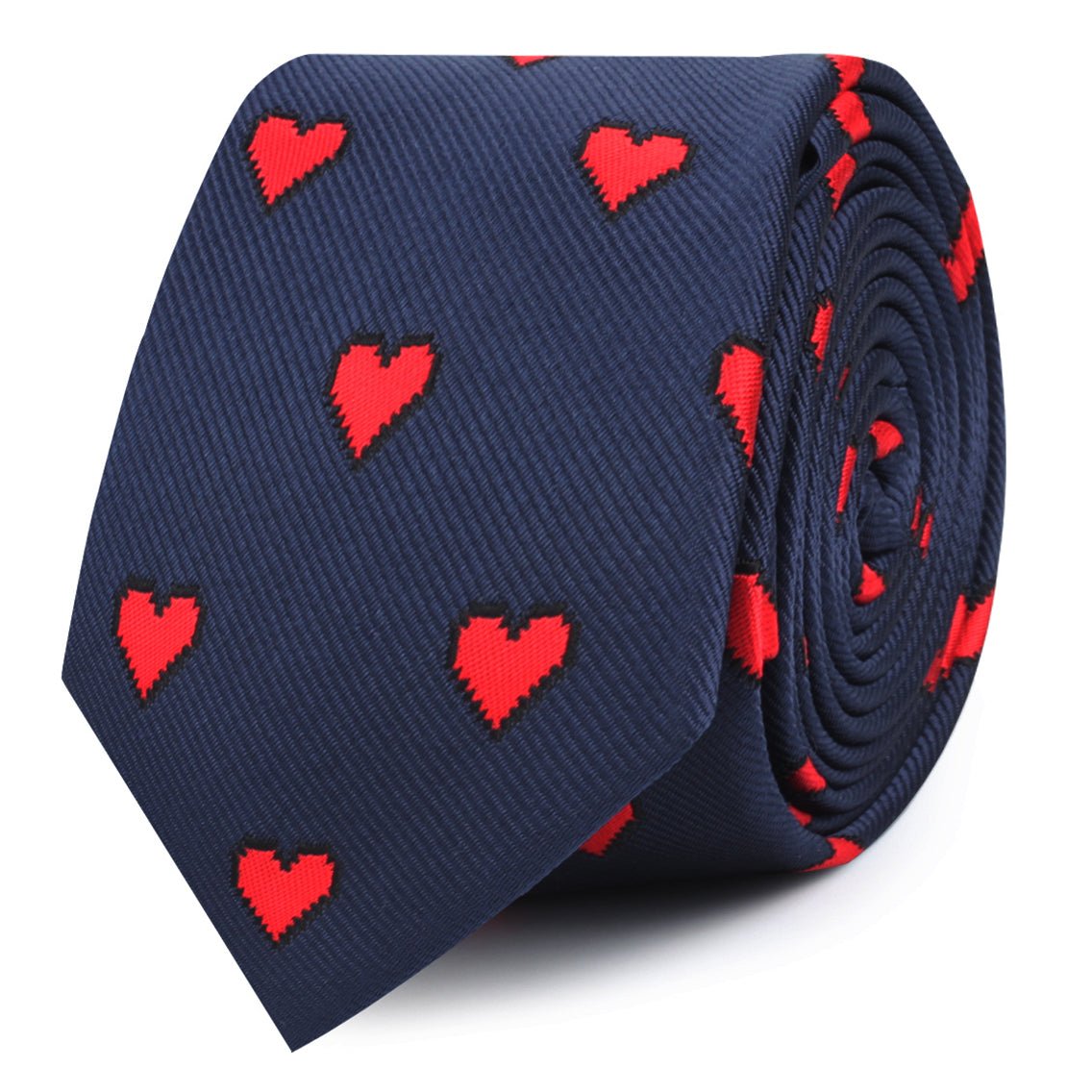 Pixel Love Heart Skinny Tie