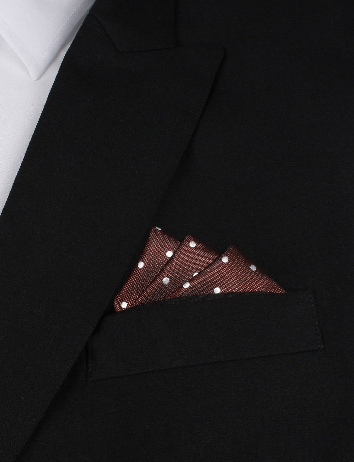 Brown with White Polka Dots Pocket Square