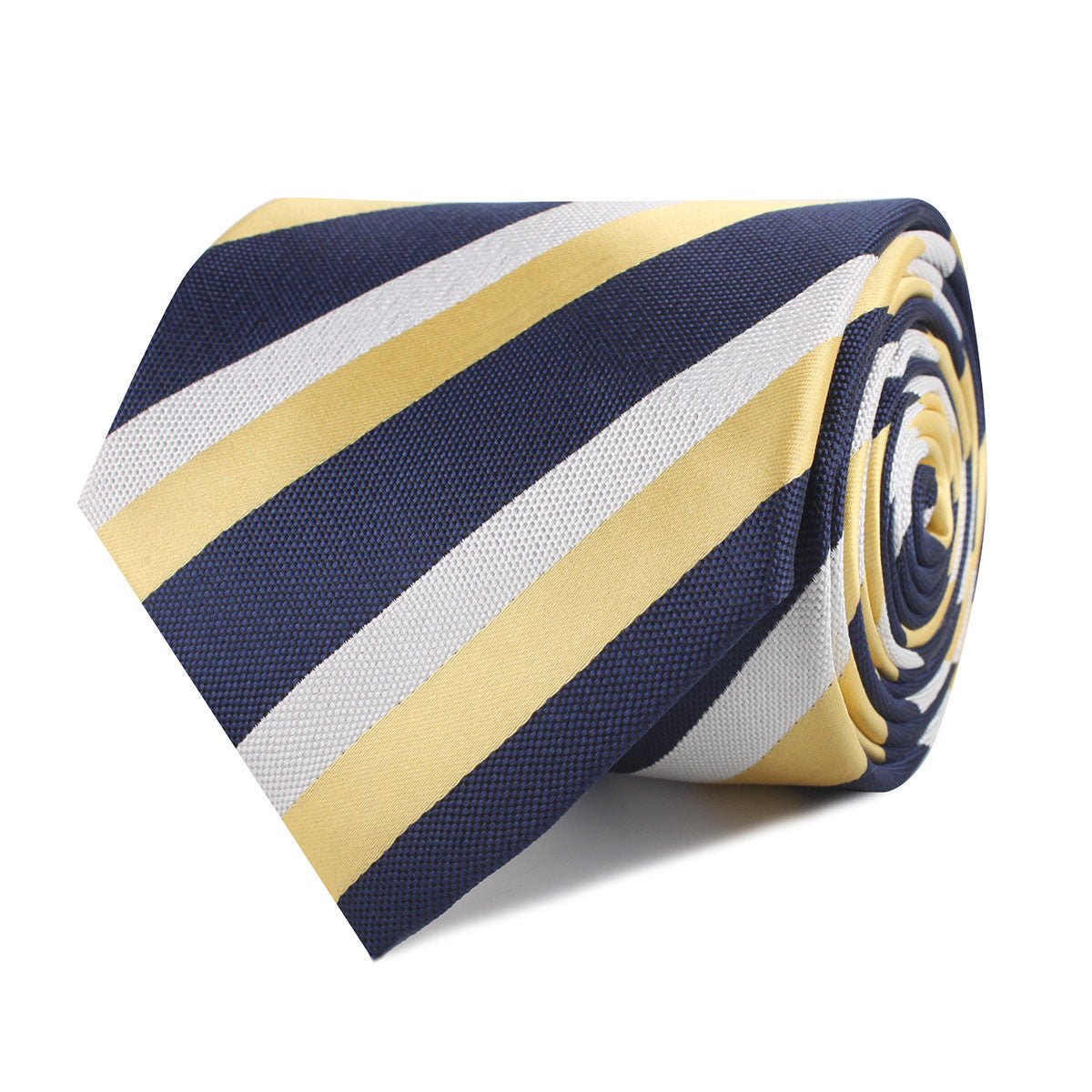 Navy Blue & Yellow Stripe Necktie