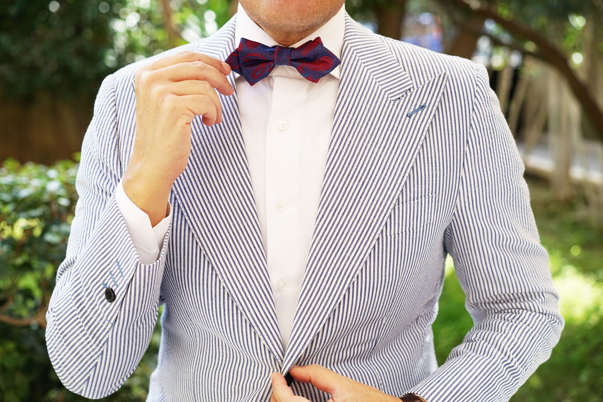 Paisley Purple and Red Diamond Bow Tie