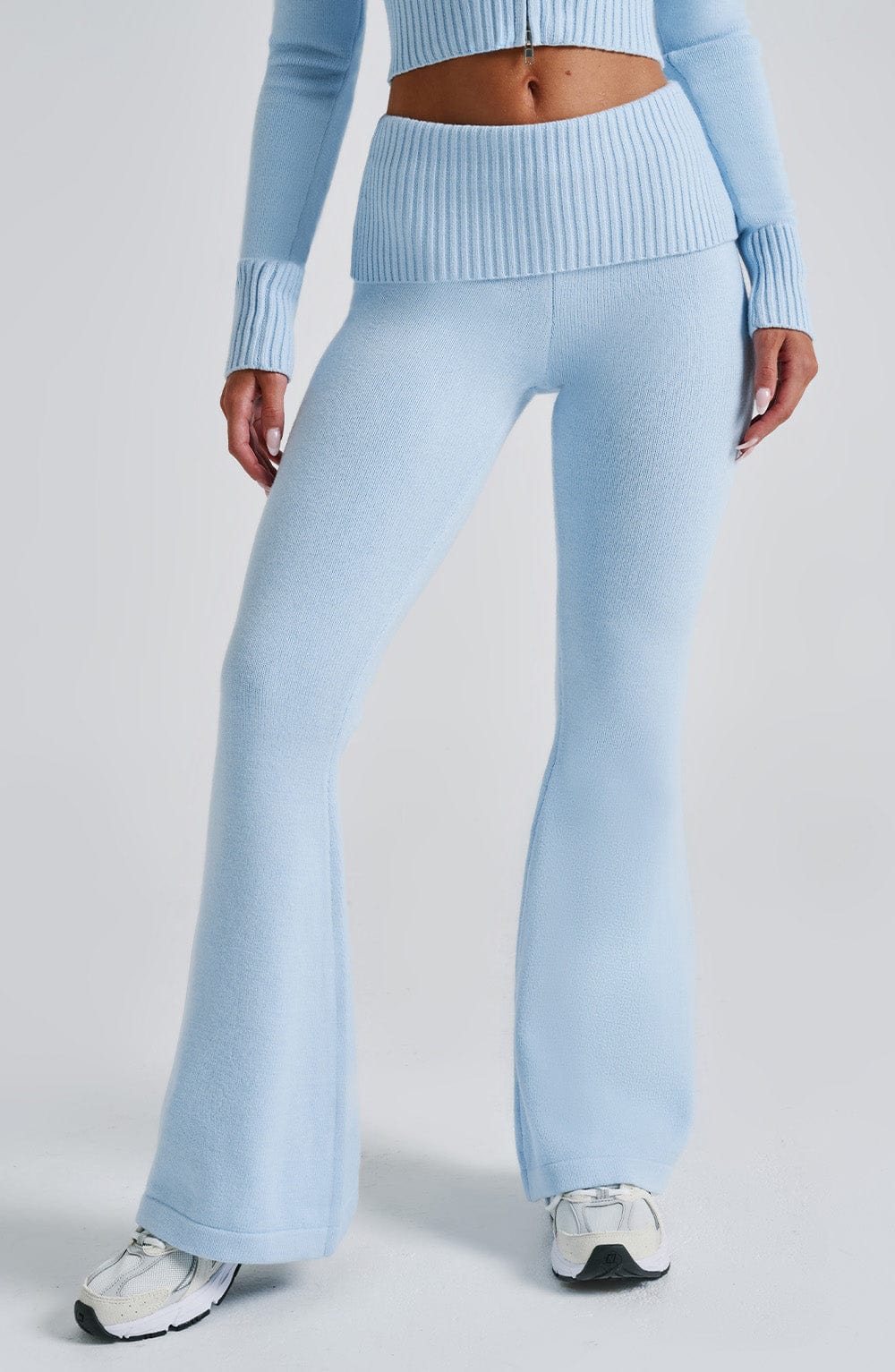 Portia Knit Pants - Baby Blue