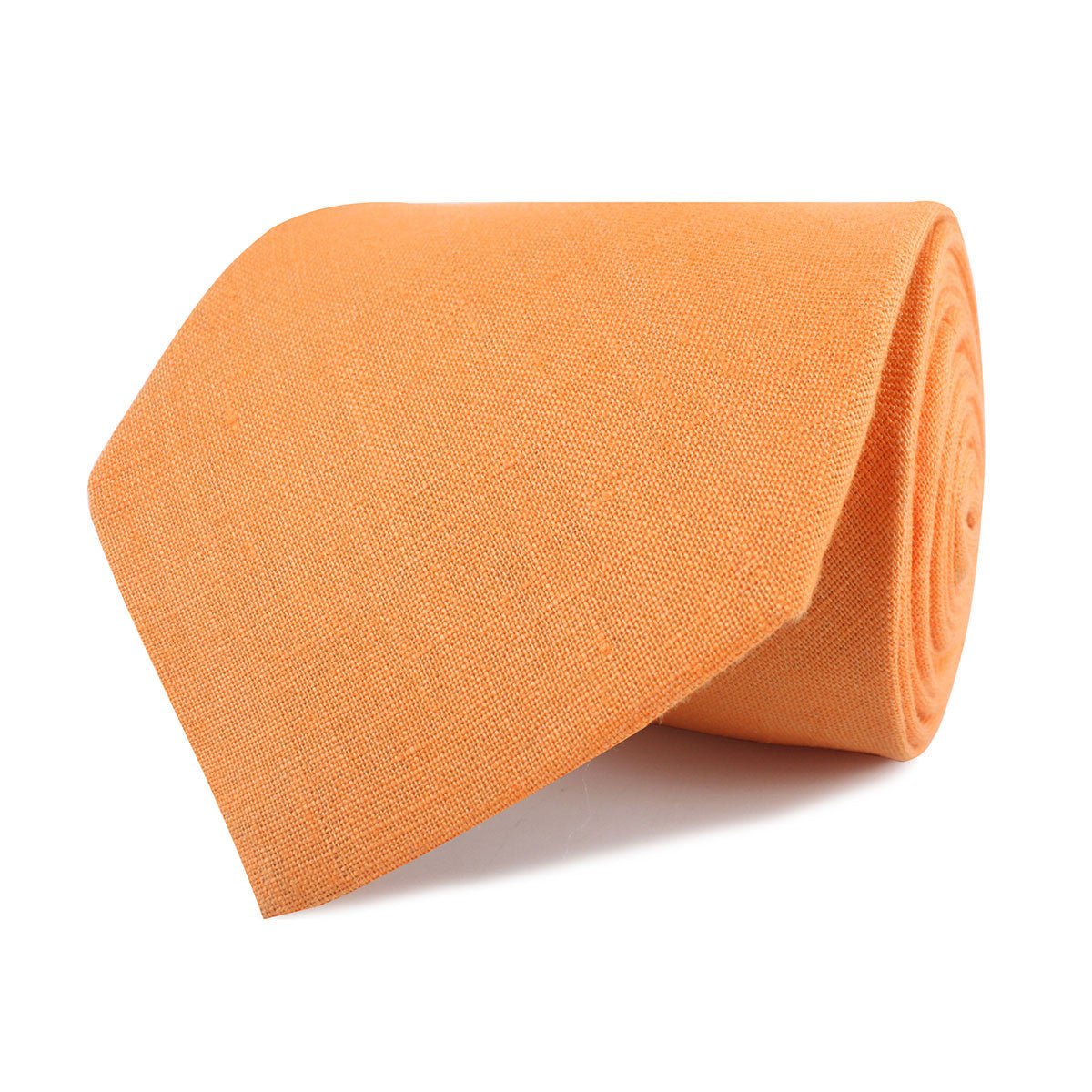 Orange Amber Slub Linen Necktie