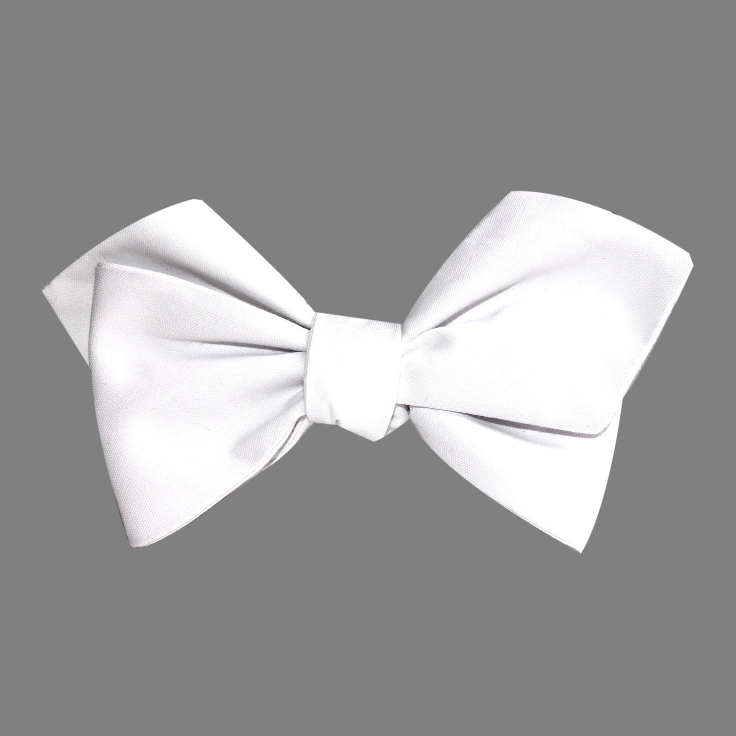 The OTAA White Cotton Self Tie Diamond Tip Bow Tie