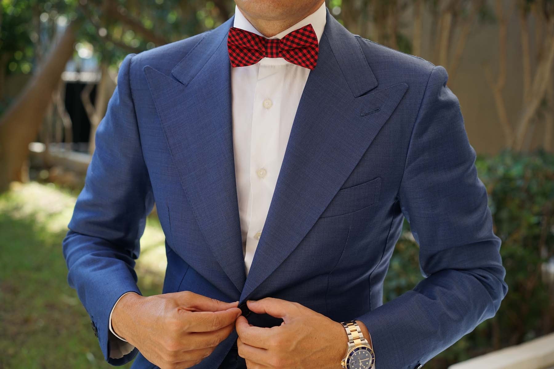 Red Belfast Gingham Bow Tie