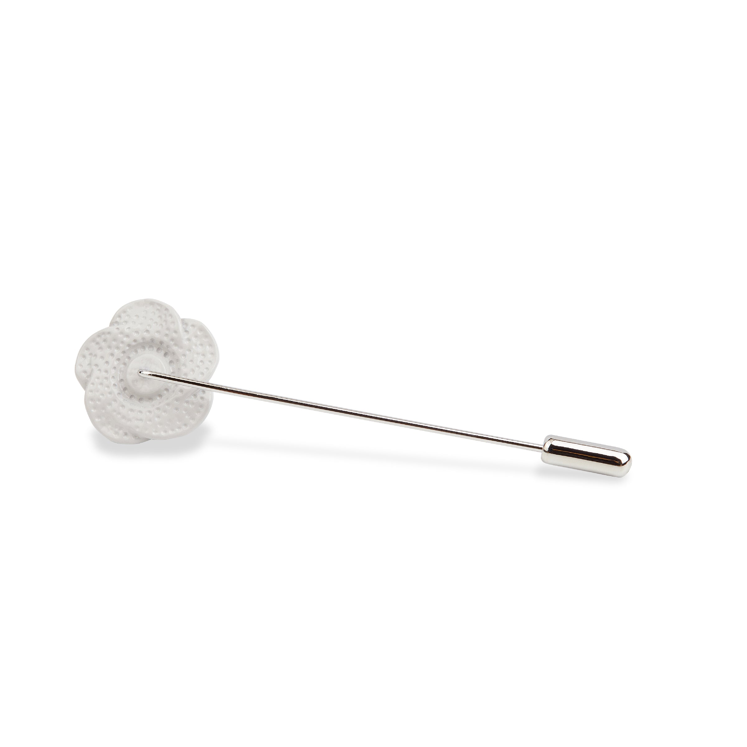 Light Grey Rose Metal Lapel Pin