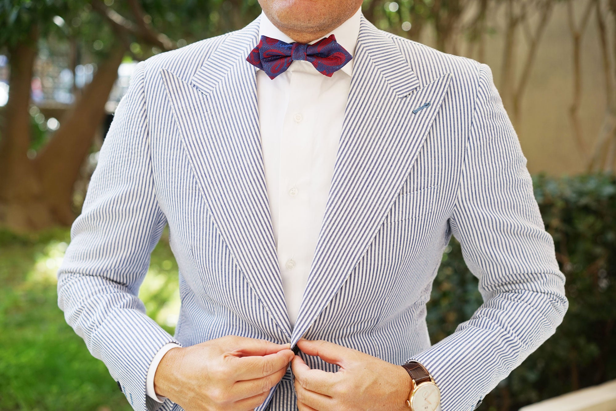 Paisley Purple and Red Diamond Bow Tie