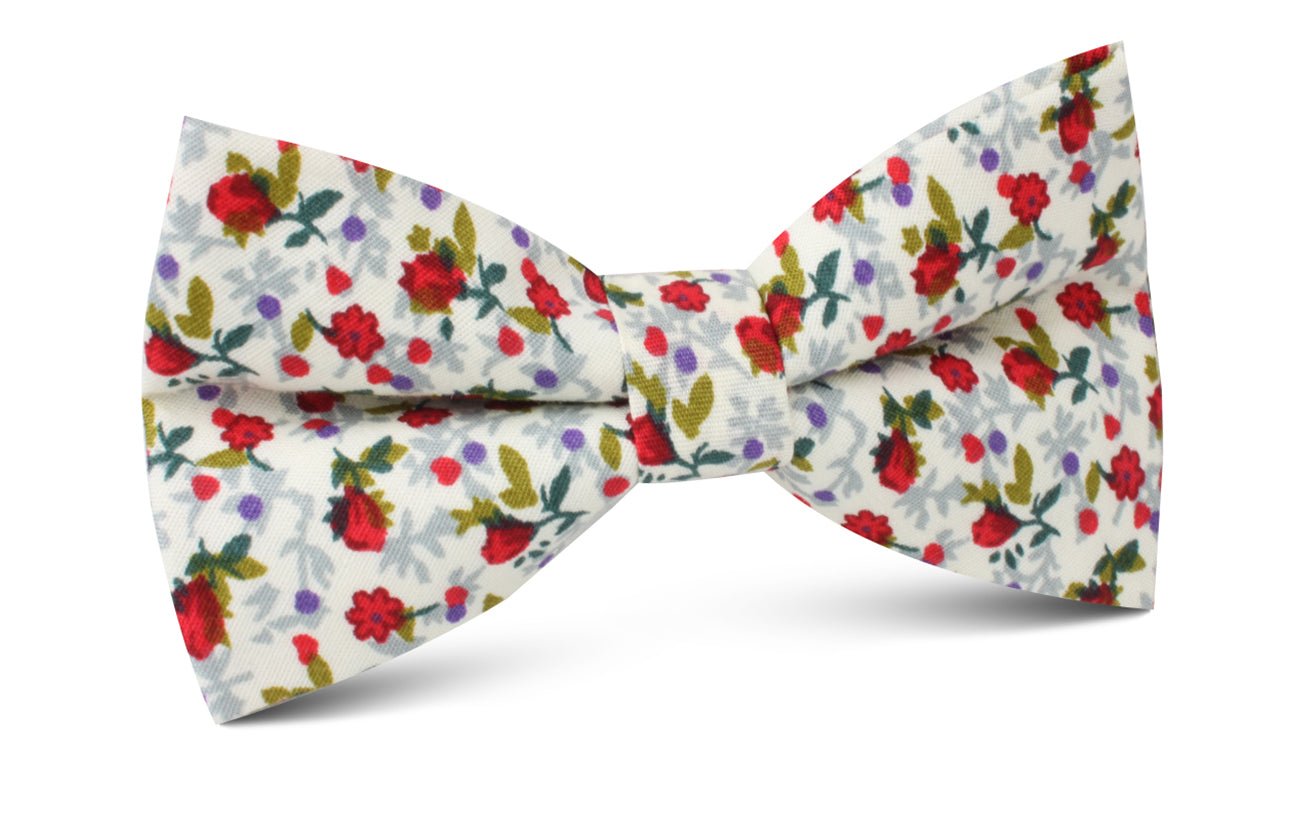 Scarlet Pimpernel Rose Bow Tie