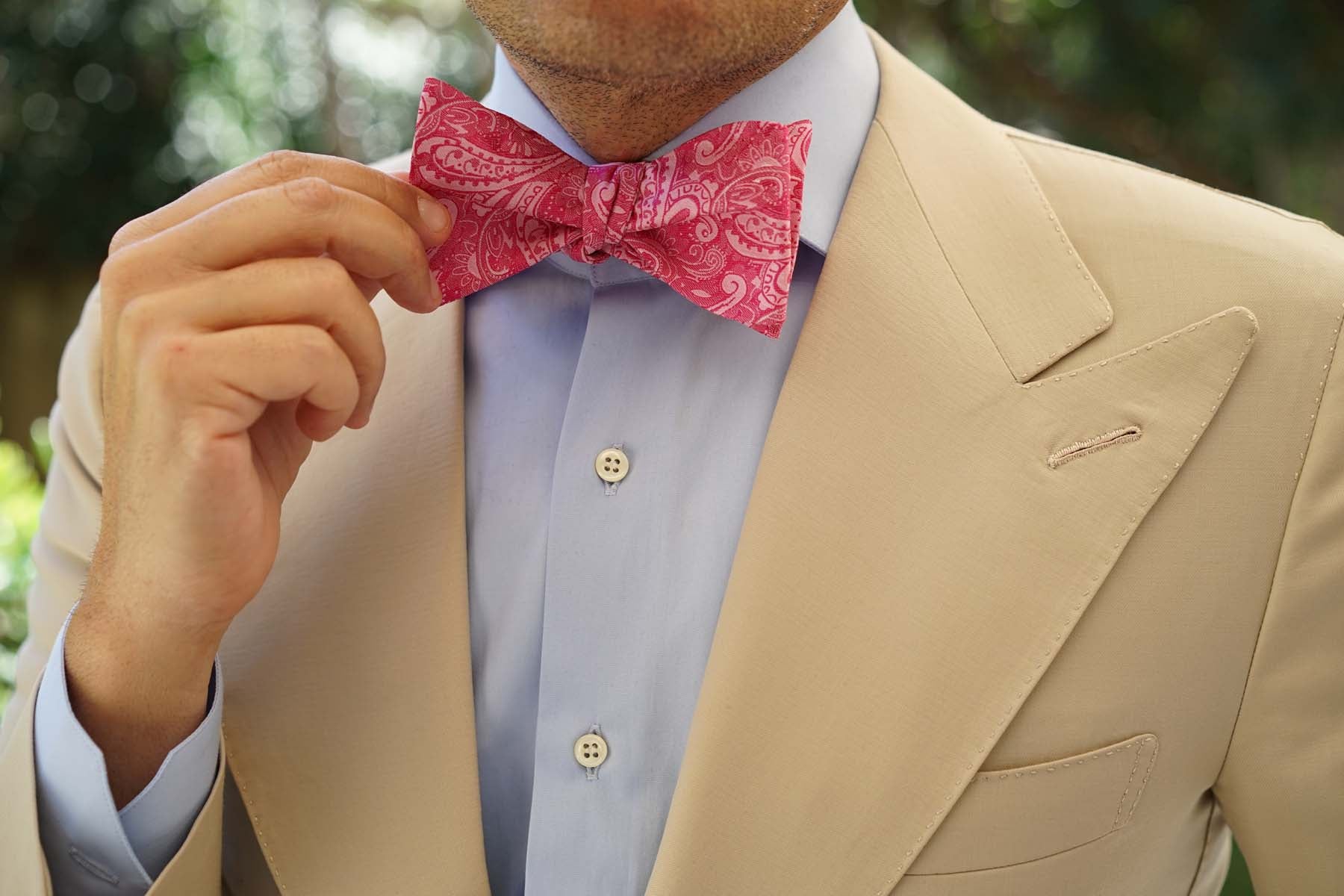 Paisley Pink - Bow Tie (Untied)