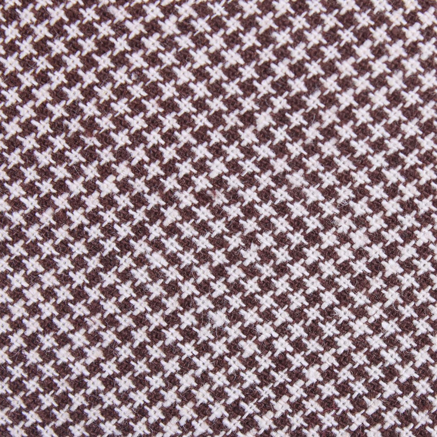 Brown Houndstooth Linen Self Tie Diamond Tip Bow Tie