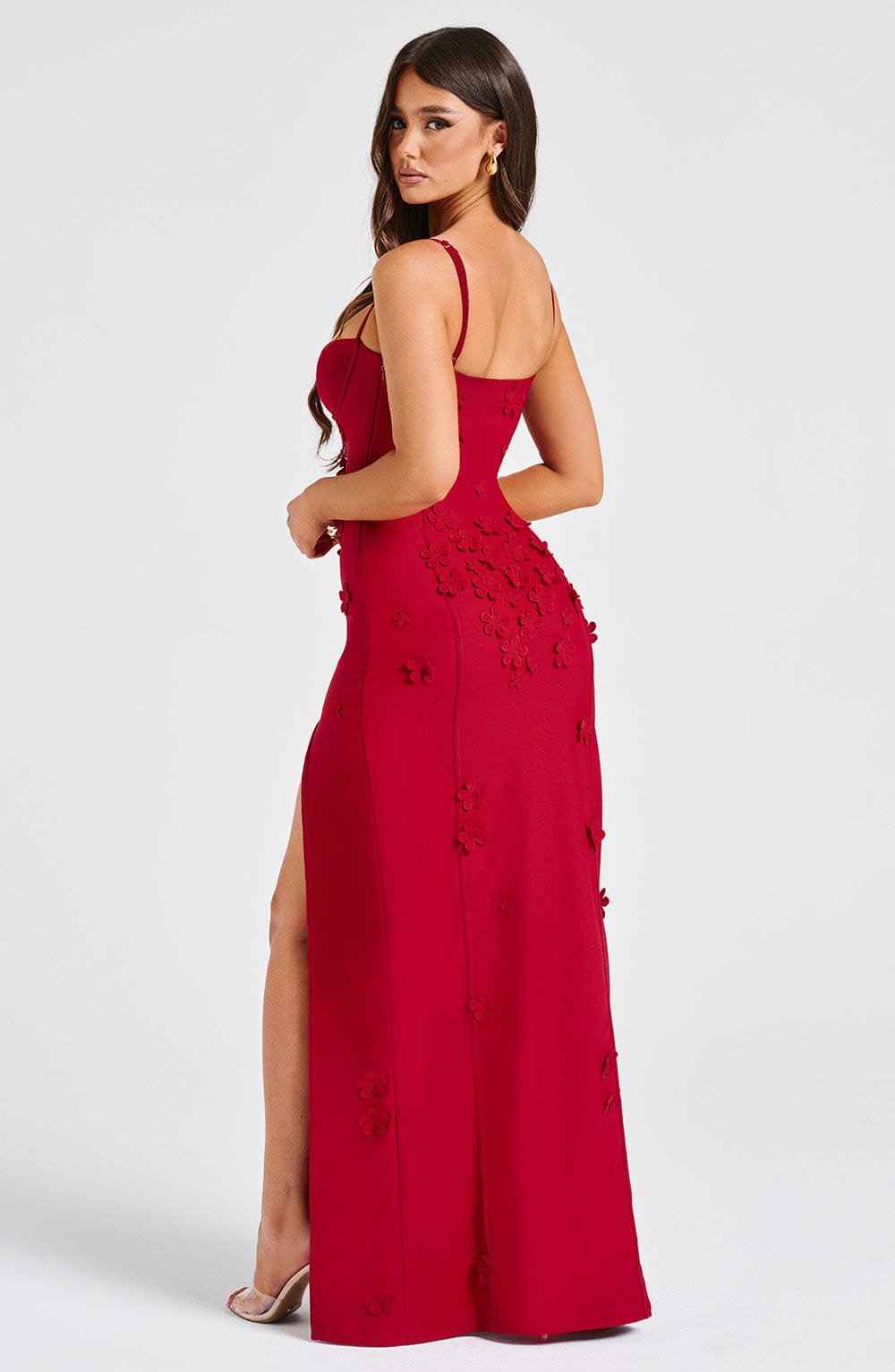 Dalary Maxi Dress - Red Lined