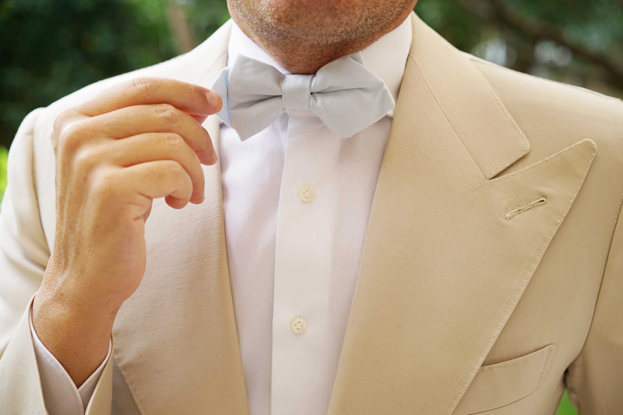 Alice Blue Cotton Diamond Bow Tie