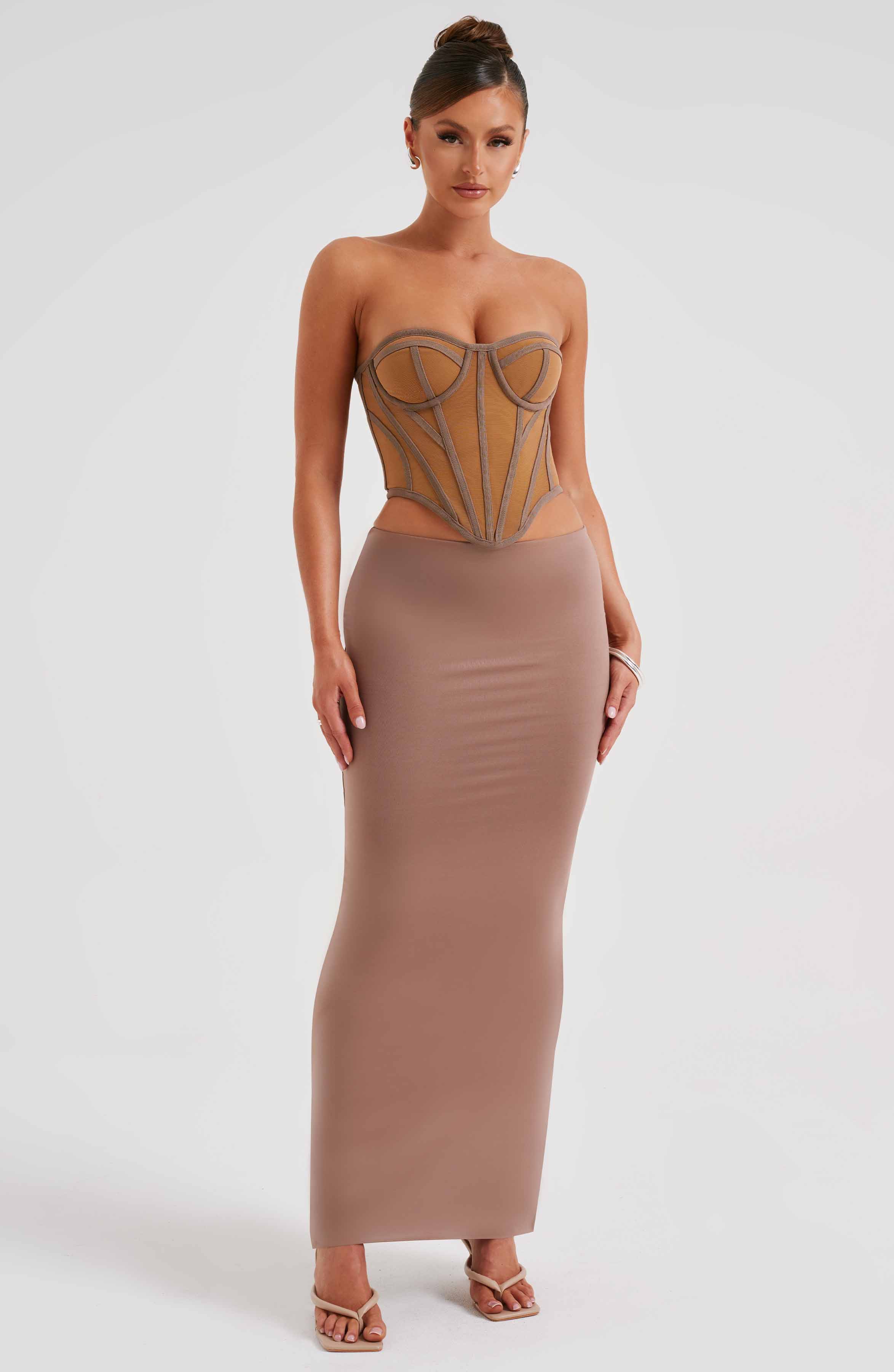 Santanna Corset - Chocolate/Nude