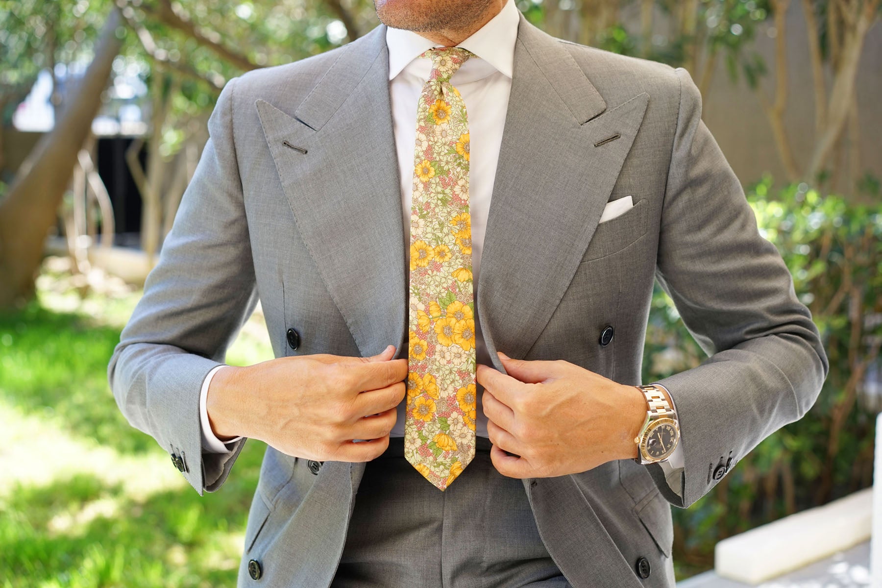 Jeju Island Floral Skinny Tie