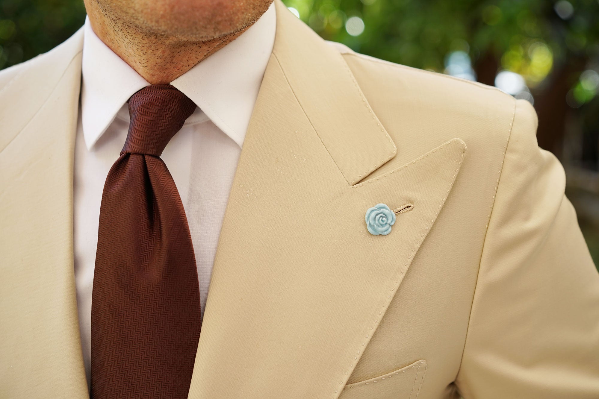 Baby Blue Rose Metal Lapel Pin