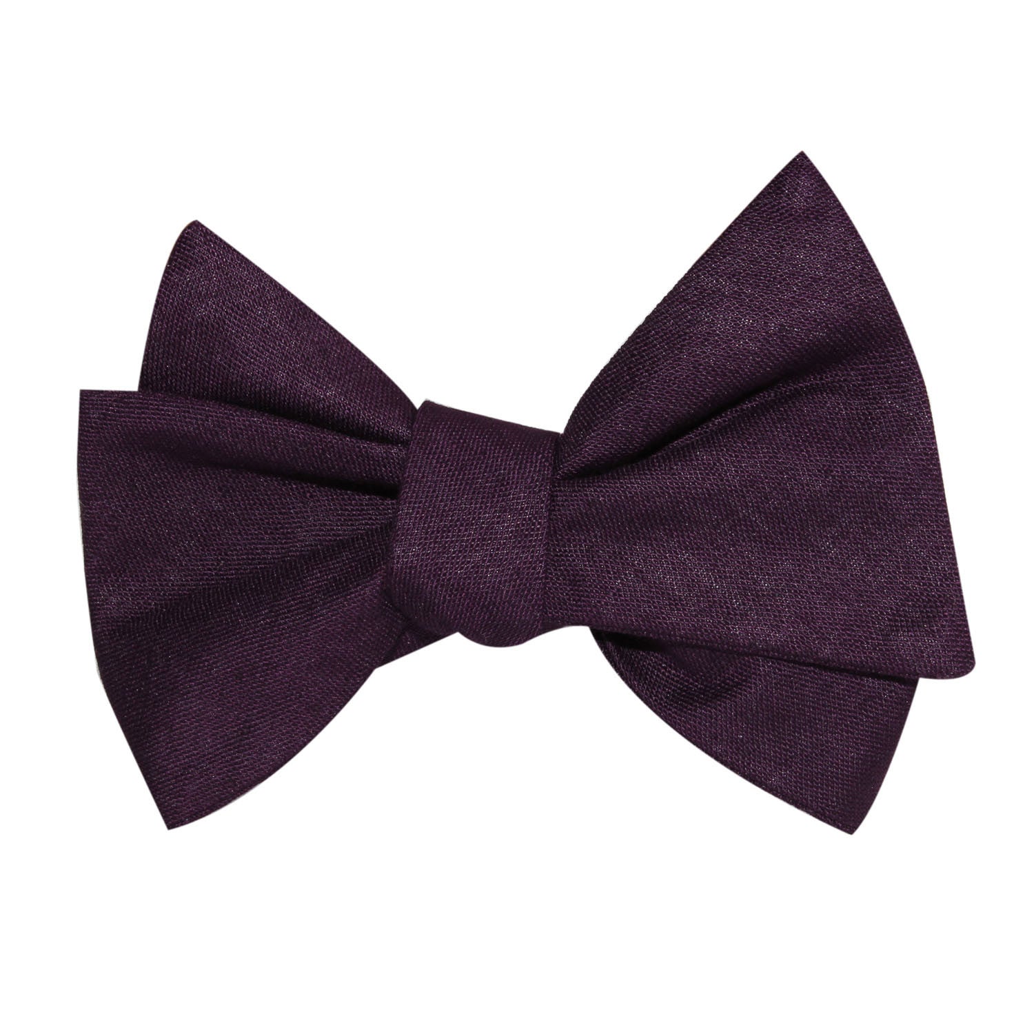 Purple Plum Slub Linen Self Tie Bow Tie