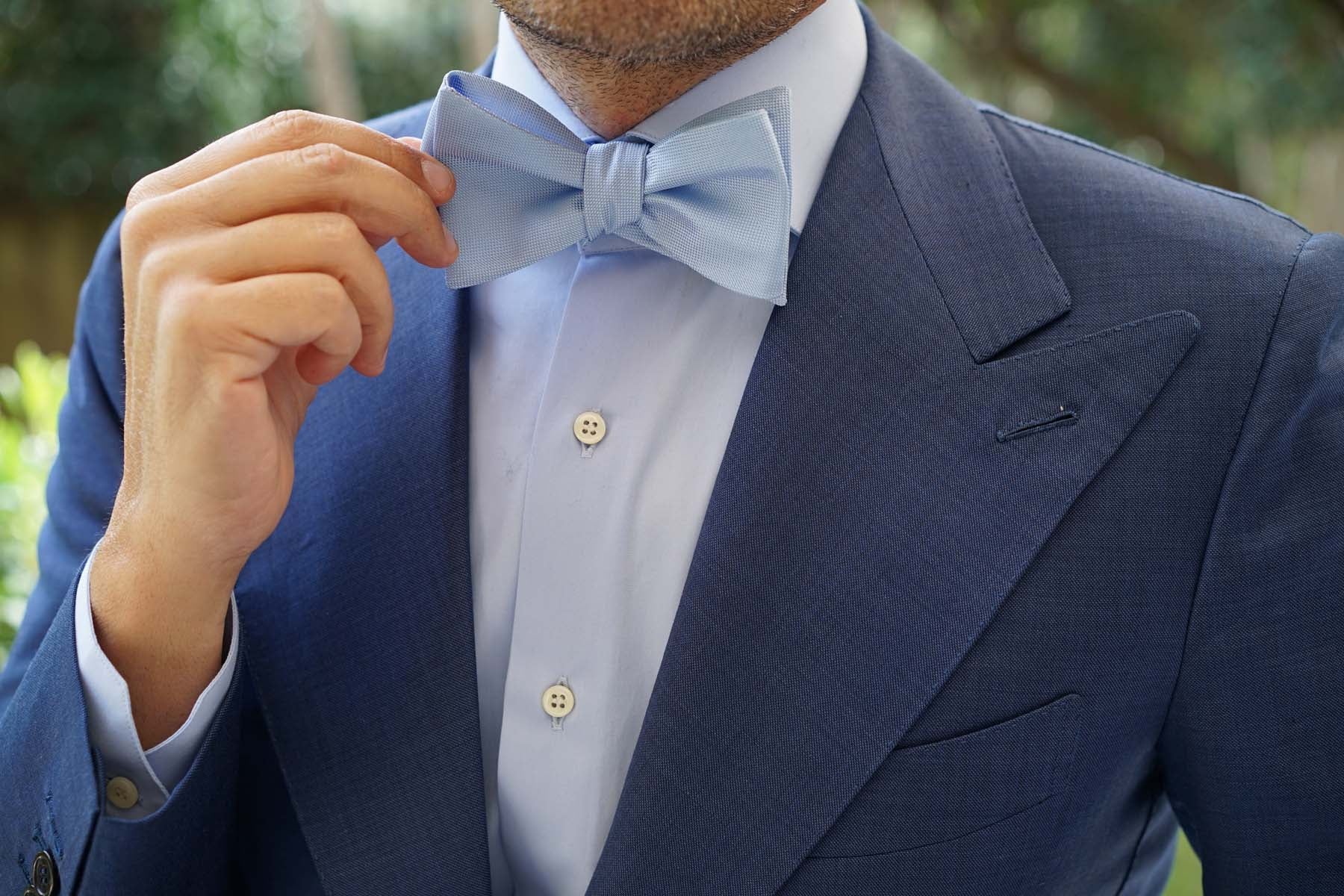 Mint Blue Self Tie Bow Tie