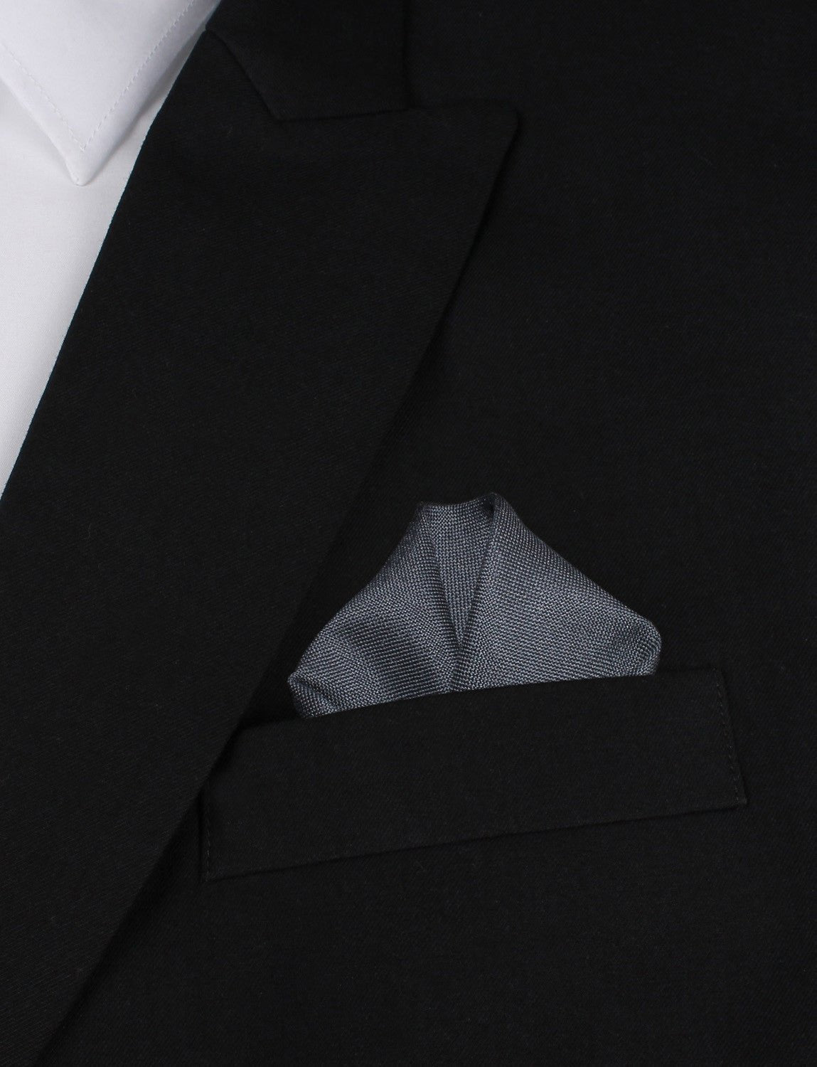 Charcoal Grey Slub Linen Pocket Square