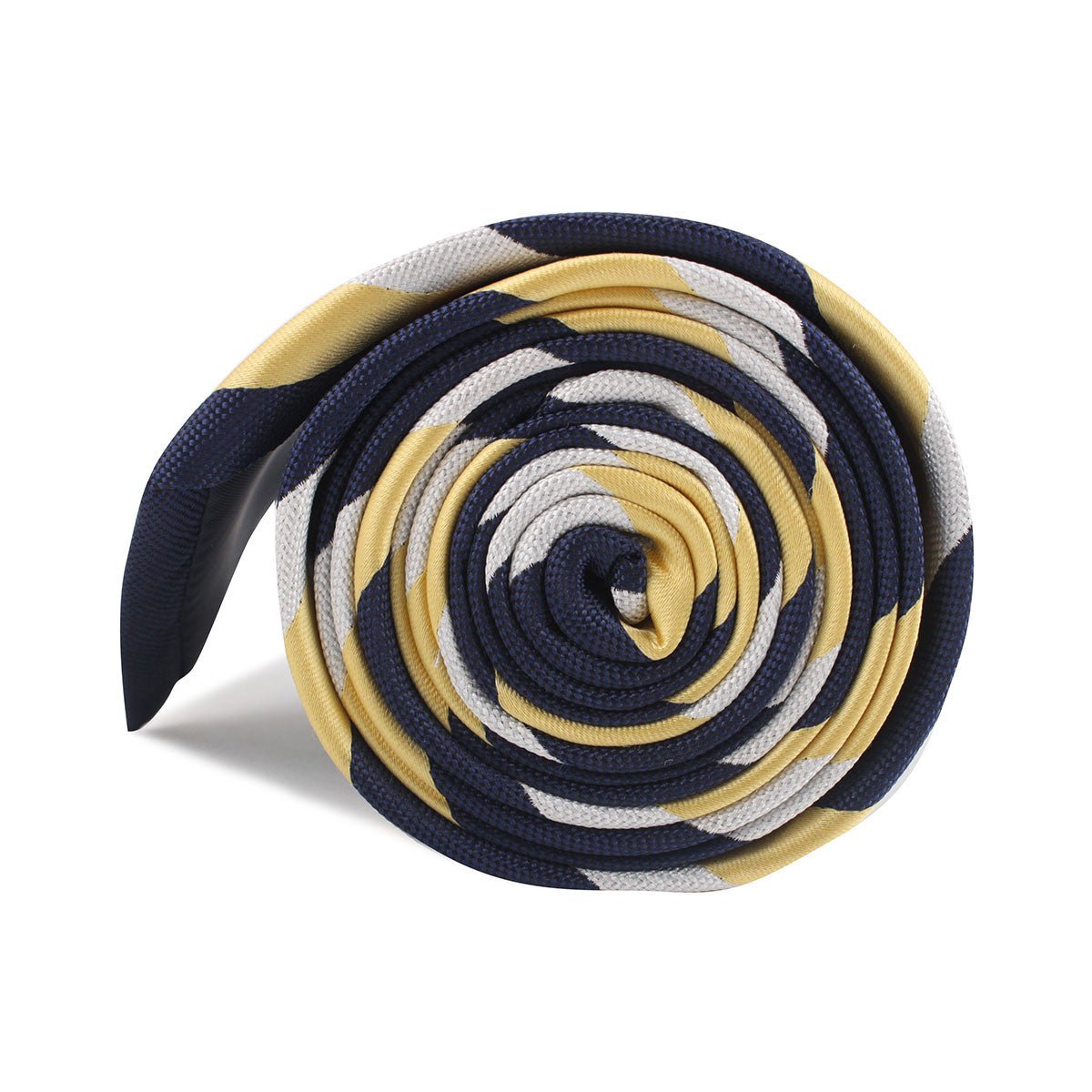 Navy Blue & Yellow Stripe Necktie