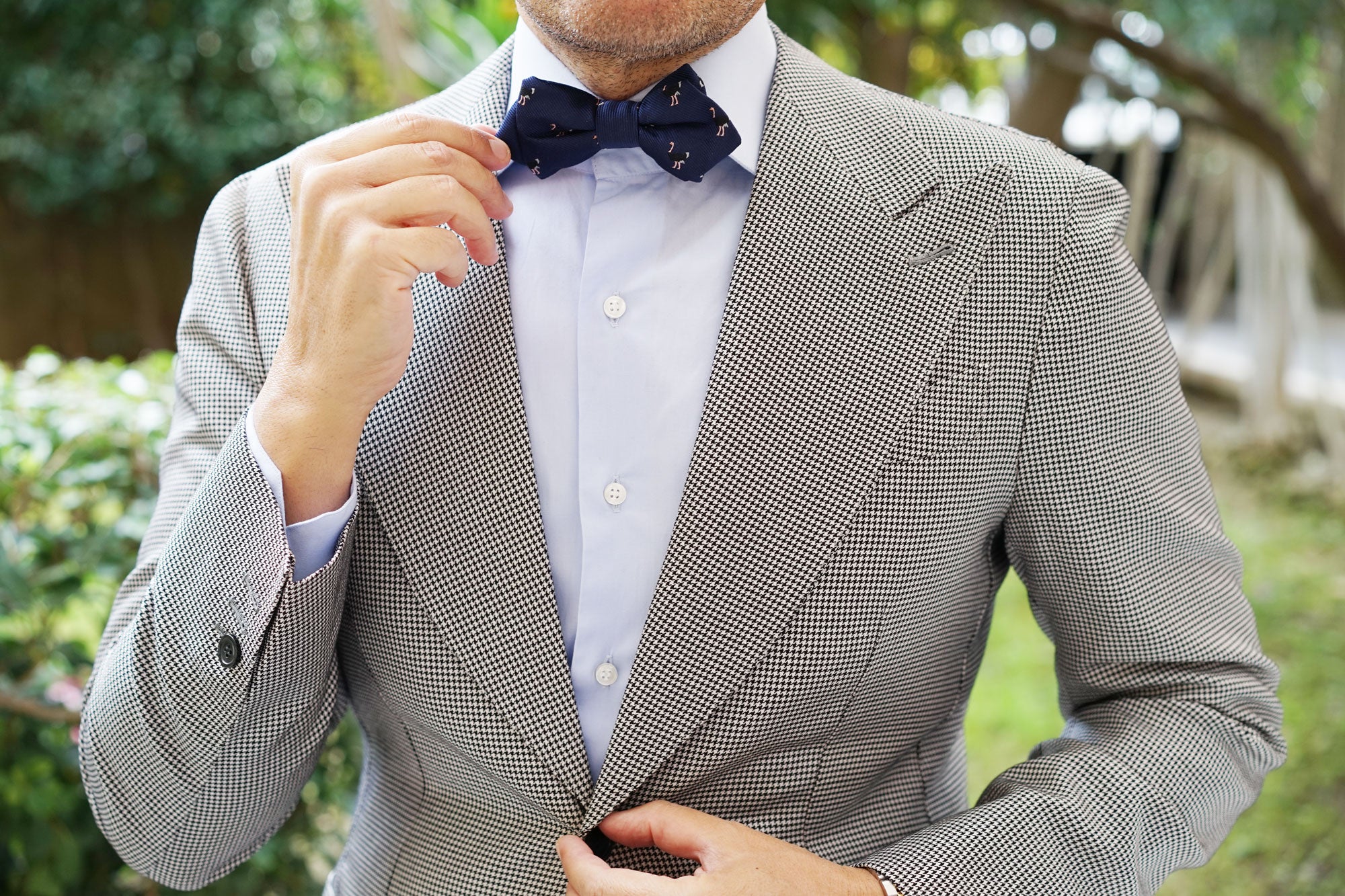 African Ostrich Diamond Bow Tie