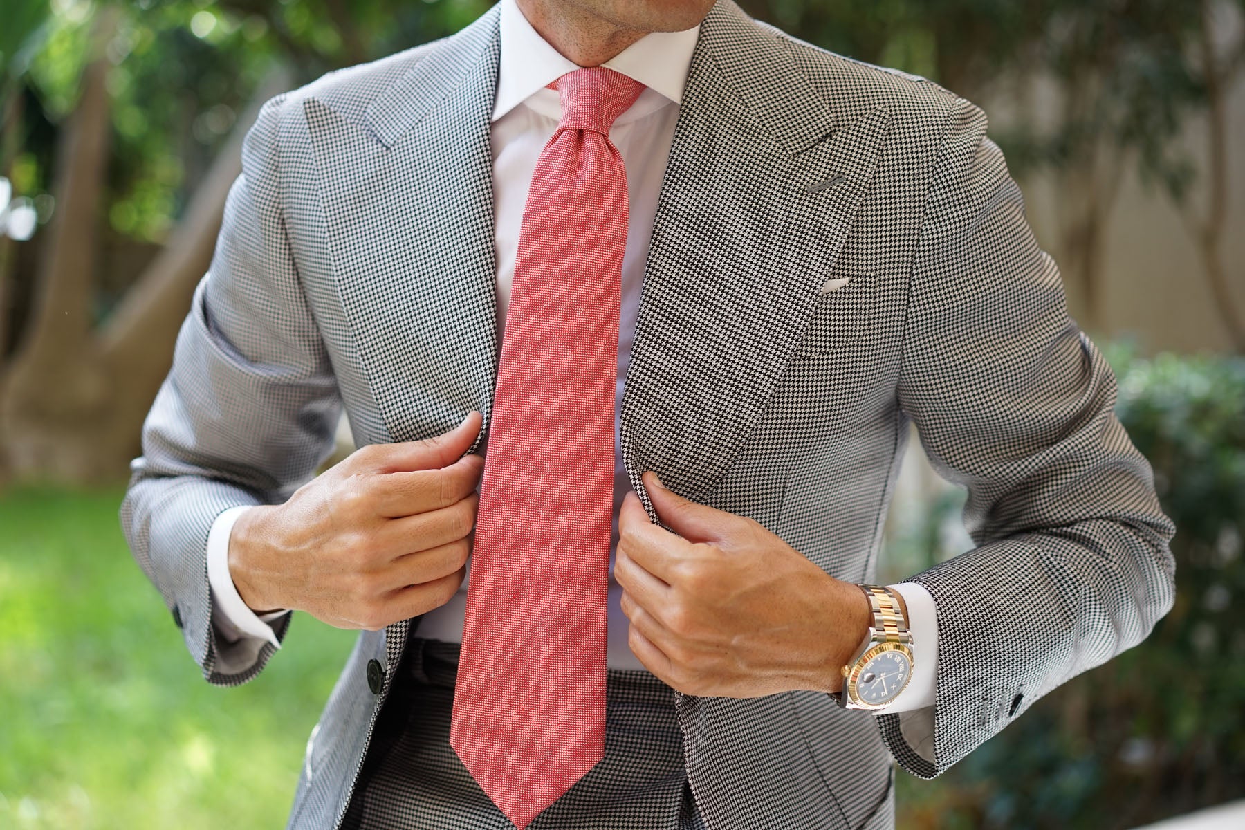 Venetian Red Linen Tie