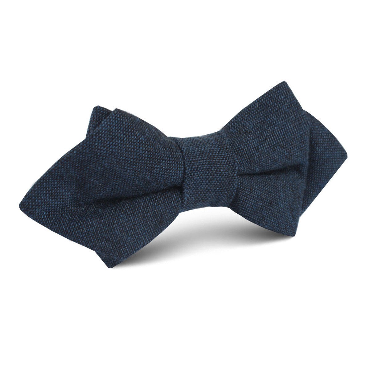 Don Quixote Navy Textured Linen Diamond Bow Tie