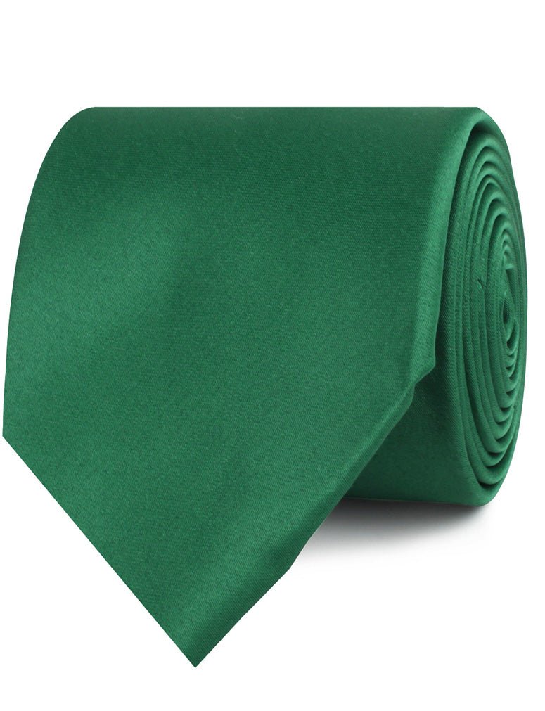 Juniper Green Satin Necktie