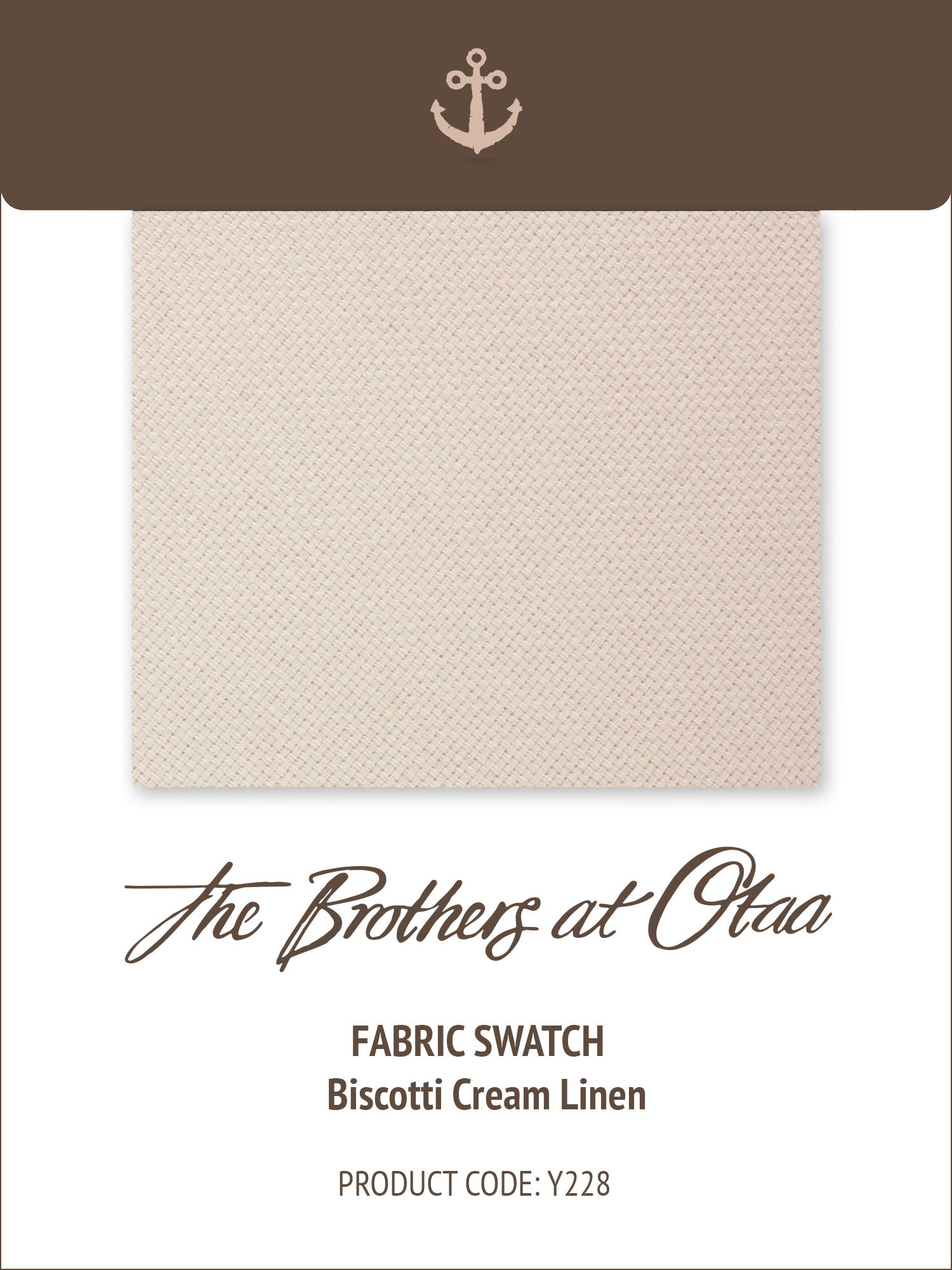 Fabric Swatch (Y228) - Biscotti Cream Linen