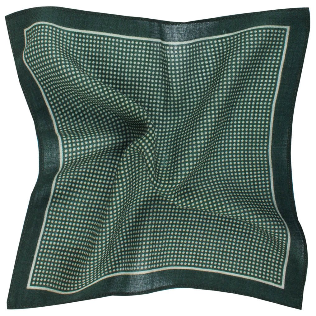 The Wizard of Menlo Park 'Thomas Edison' Green Wool Pocket Square