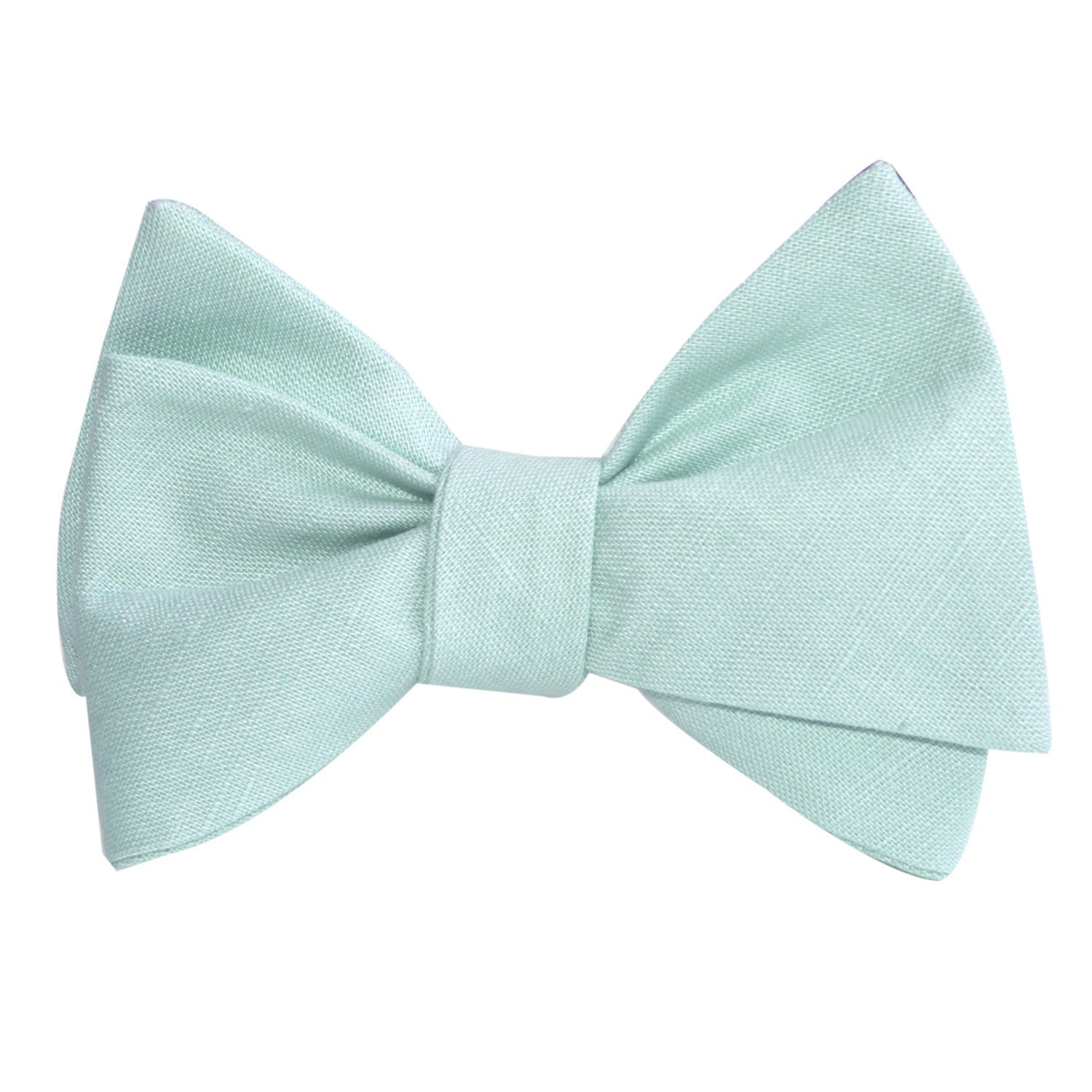 Mint Green Linen Self Tie Bow Tie